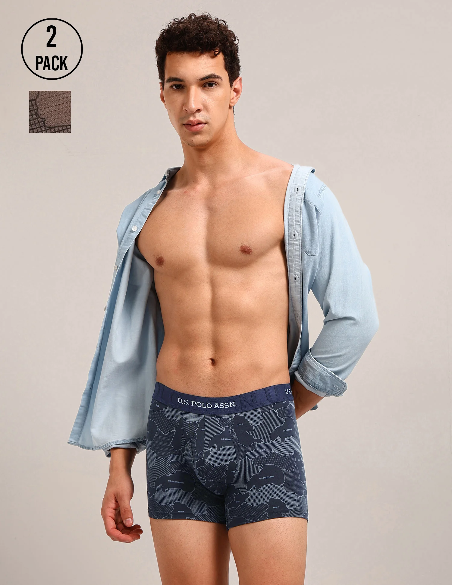 Printed Cotton Stretch Essential OET22 Long Trunk - Pack Of 2