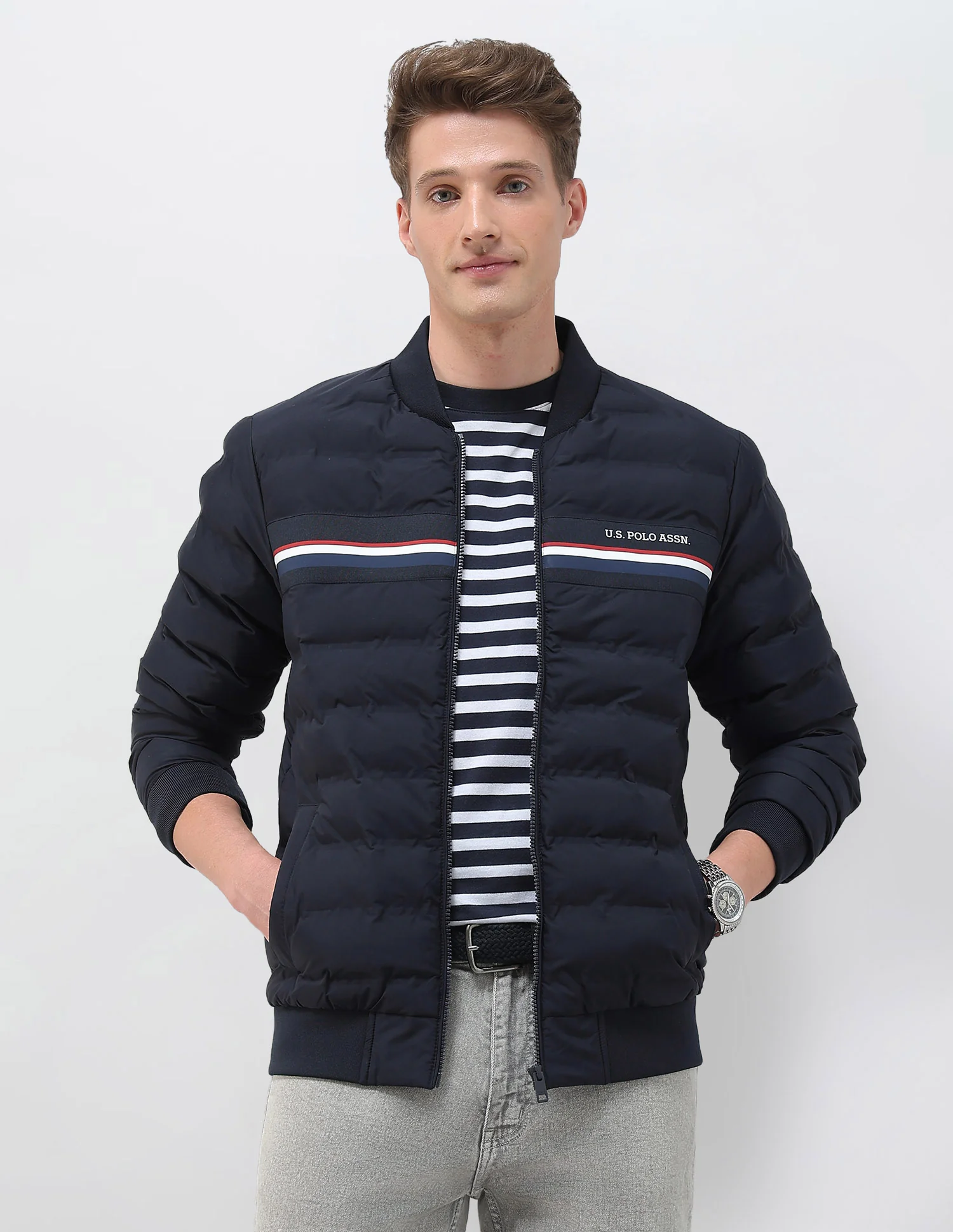 Puffer Baseball Collar Regular Fit Jacket