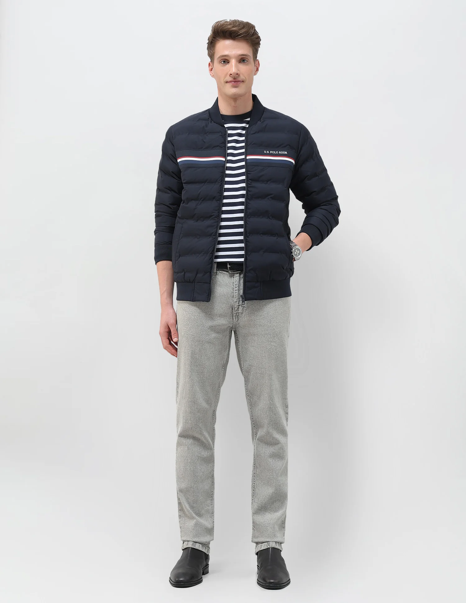 Puffer Baseball Collar Regular Fit Jacket - Image 3