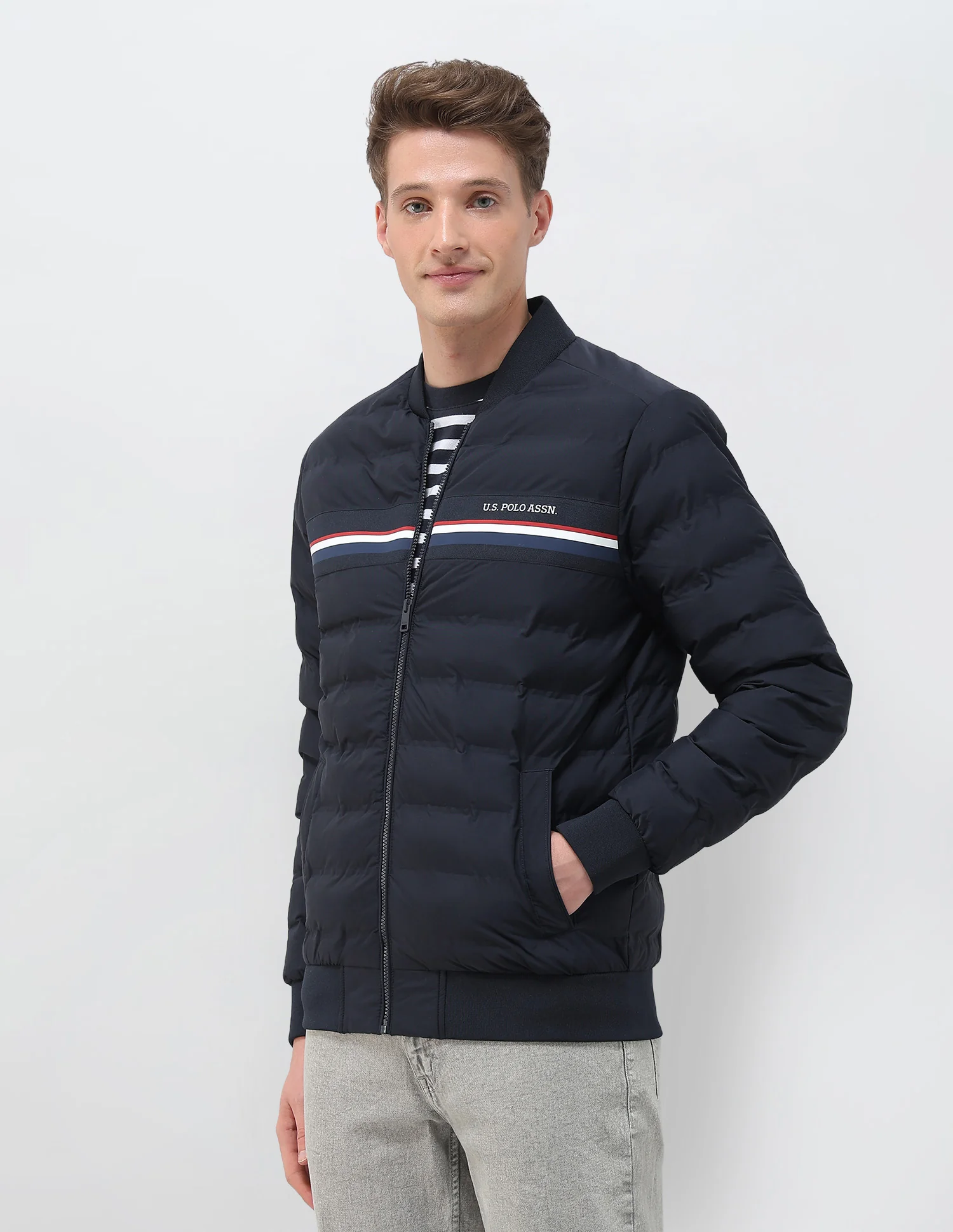 Puffer Baseball Collar Regular Fit Jacket - Image 4