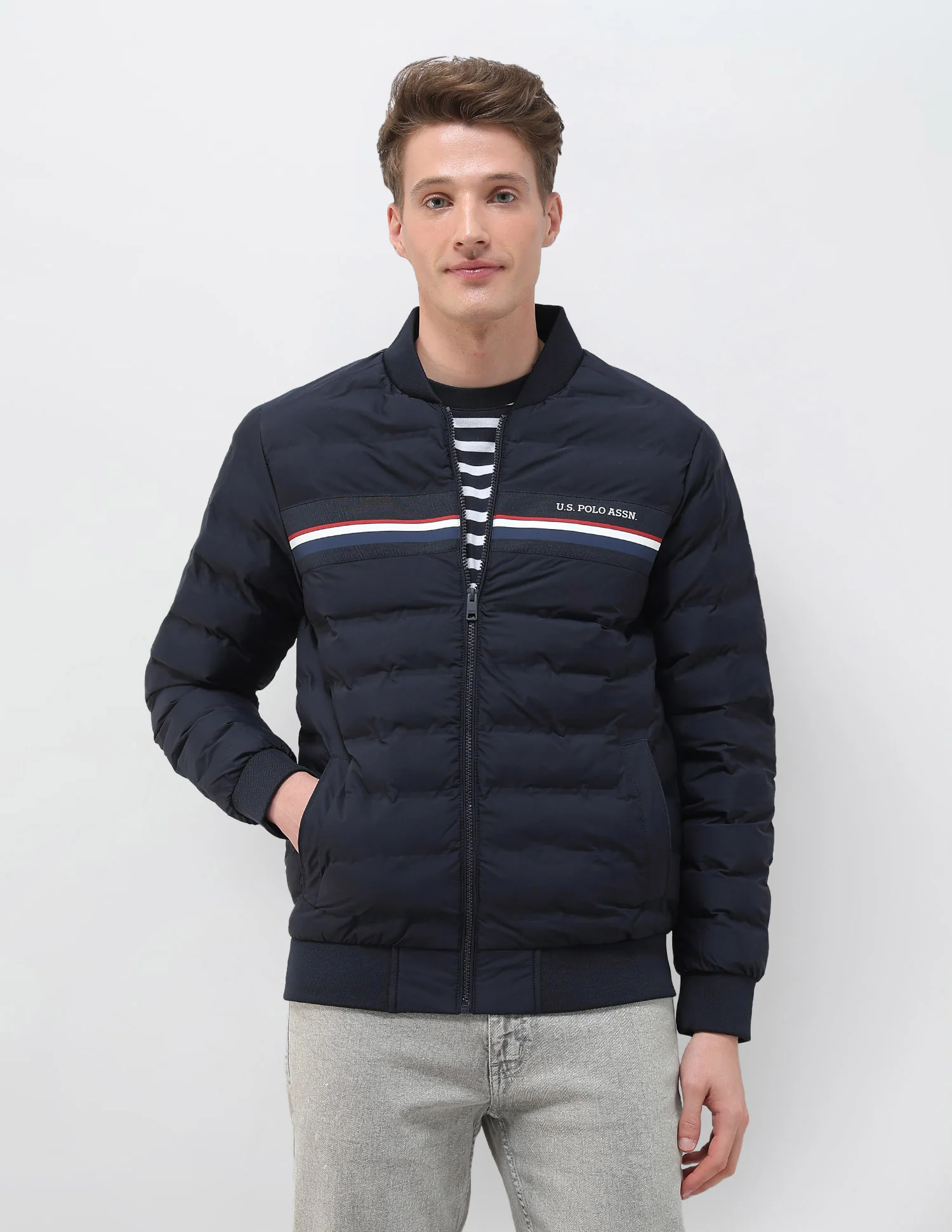 Puffer Baseball Collar Regular Fit Jacket - Image 6