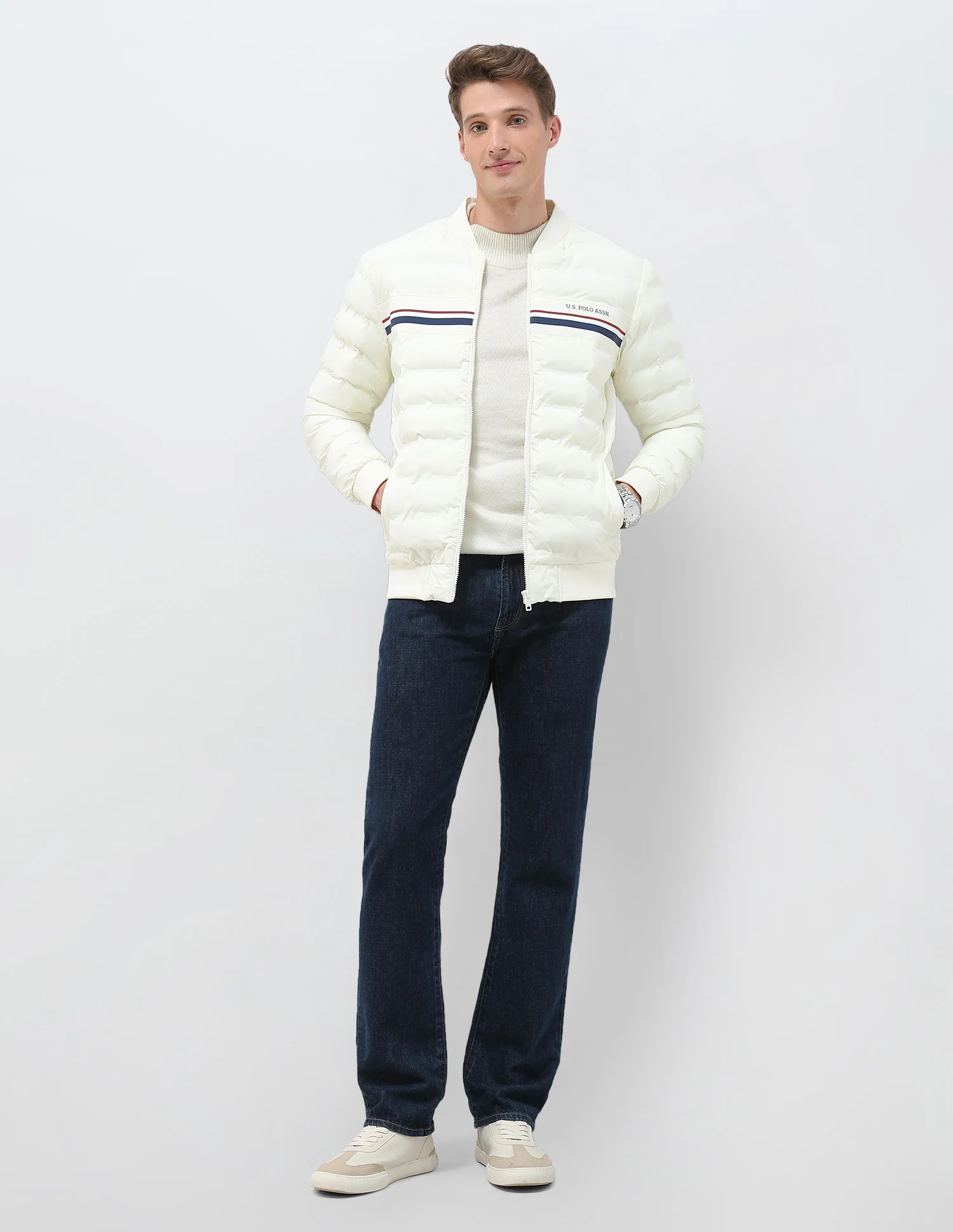 Puffer Baseball Collar Regular Fit Jacket - Image 3