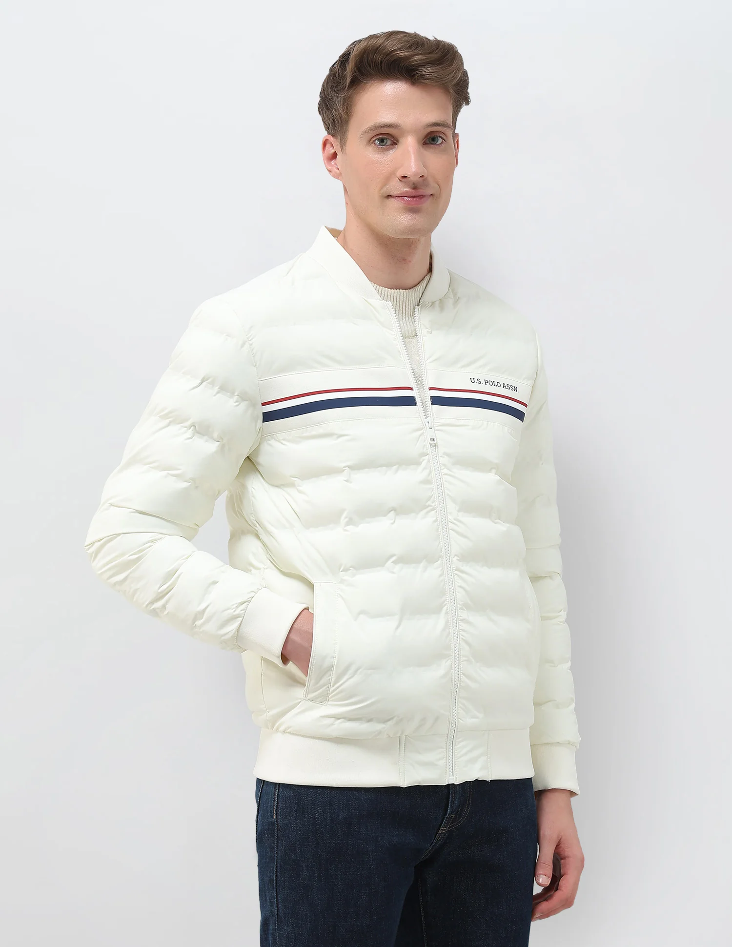 Puffer Baseball Collar Regular Fit Jacket - Image 4