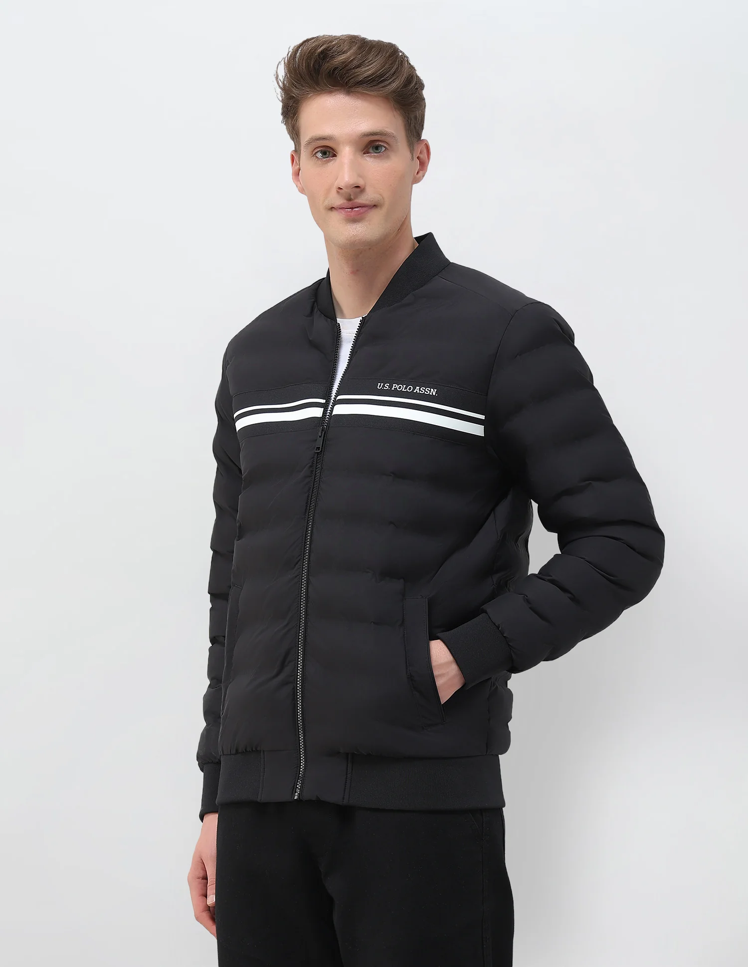 Puffer Baseball Collar Regular Fit Jacket - Image 4