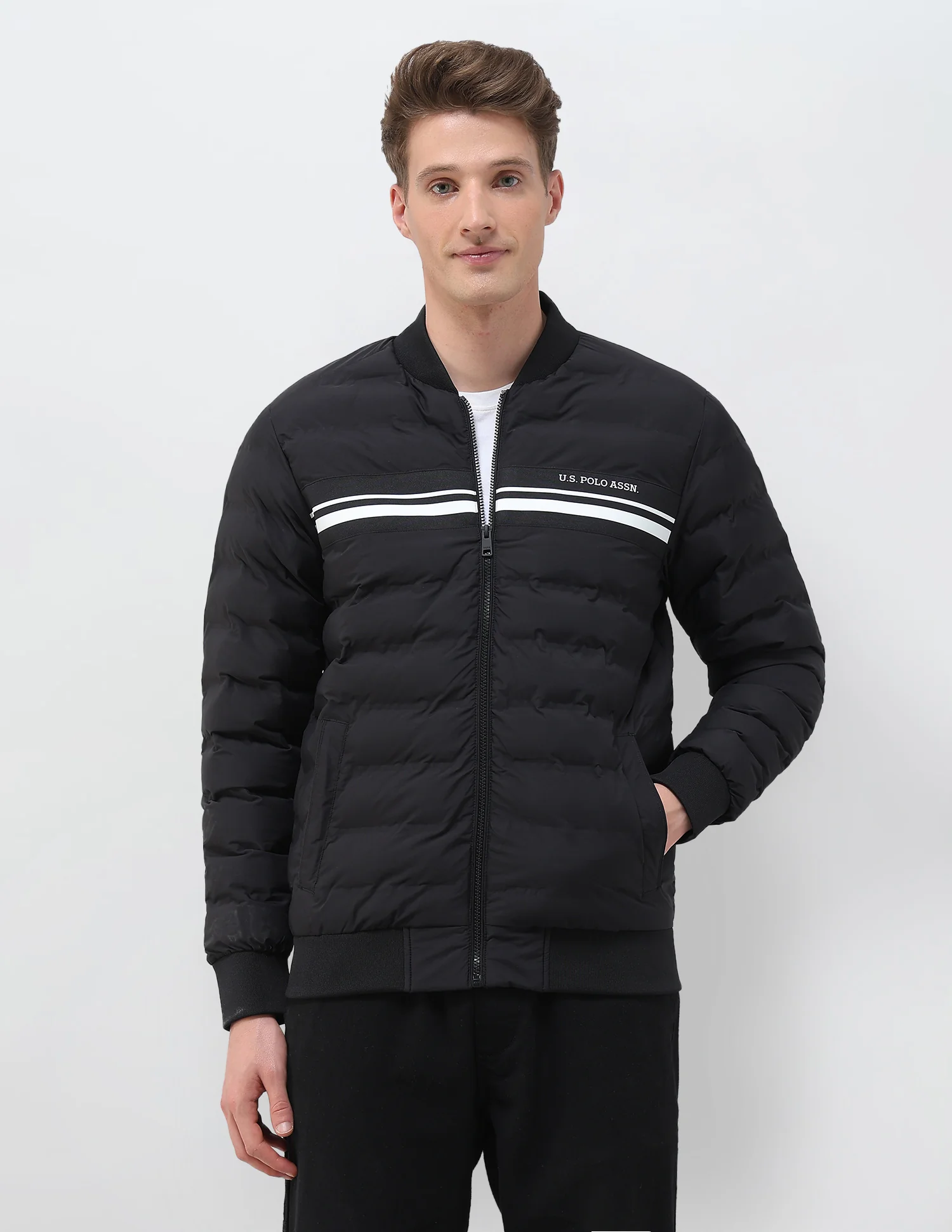 Puffer Baseball Collar Regular Fit Jacket - Image 6