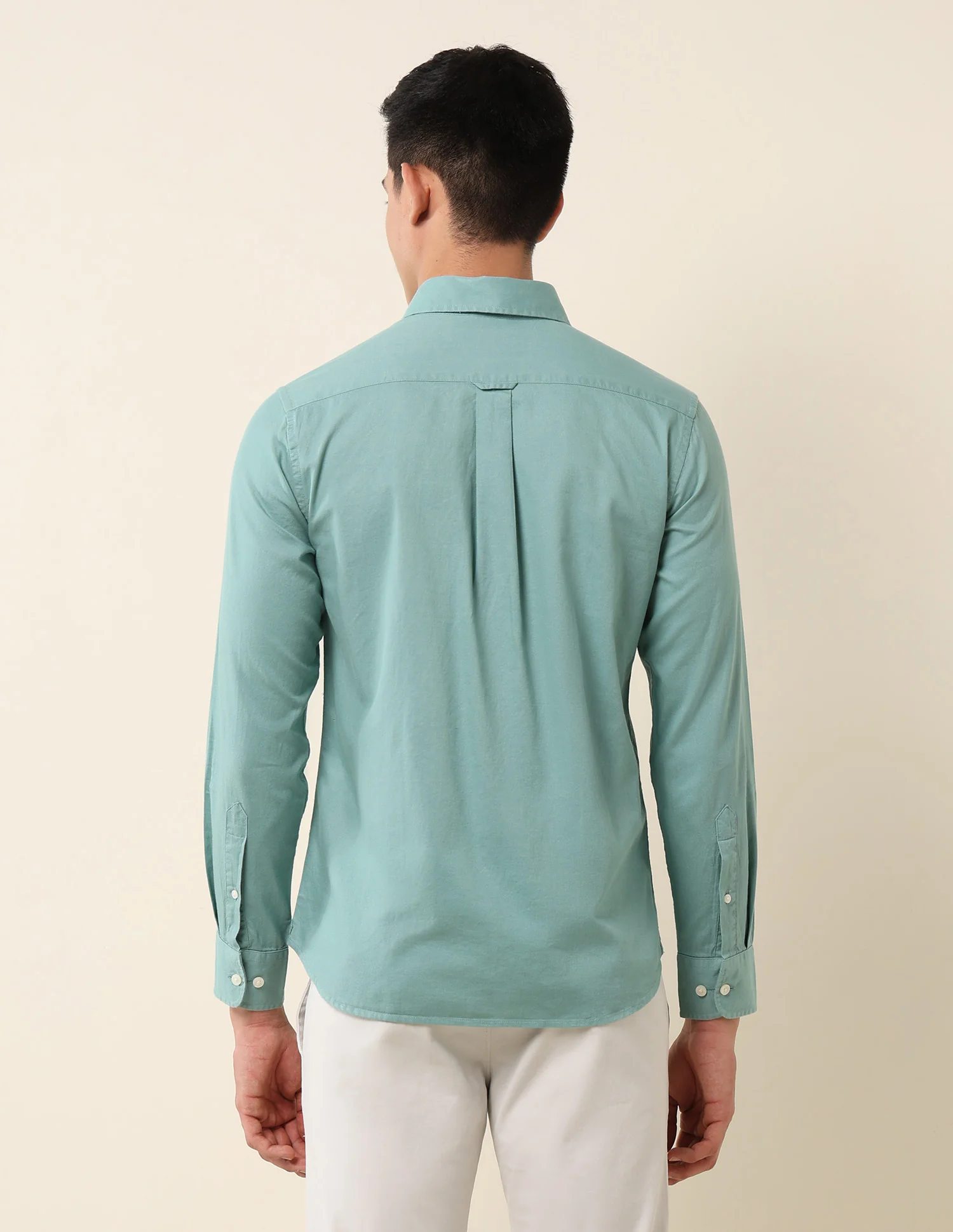 Pure Cotton Dobby Tailored Fit Shirt - Image 5