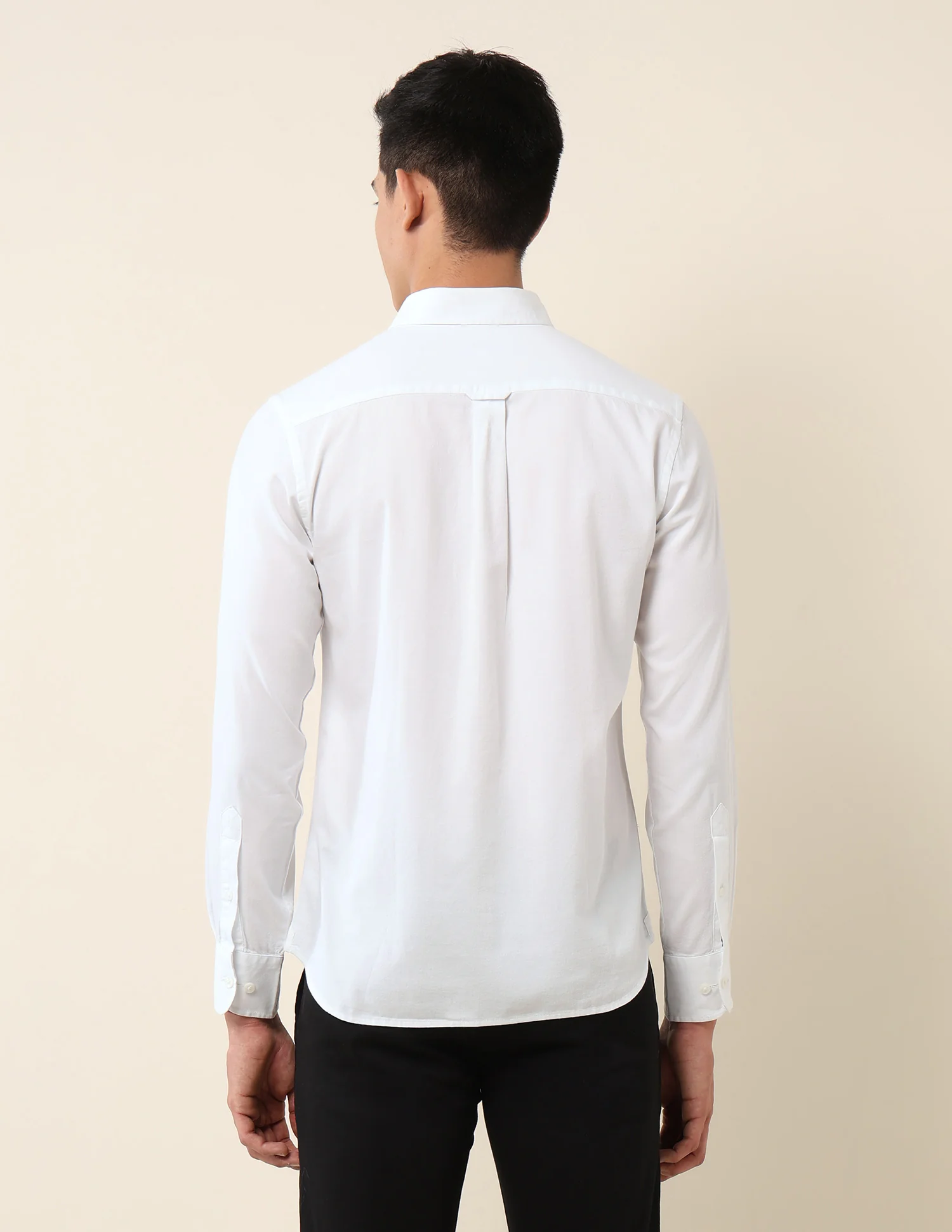 Pure Cotton Dobby Tailored Fit Shirt - Image 5