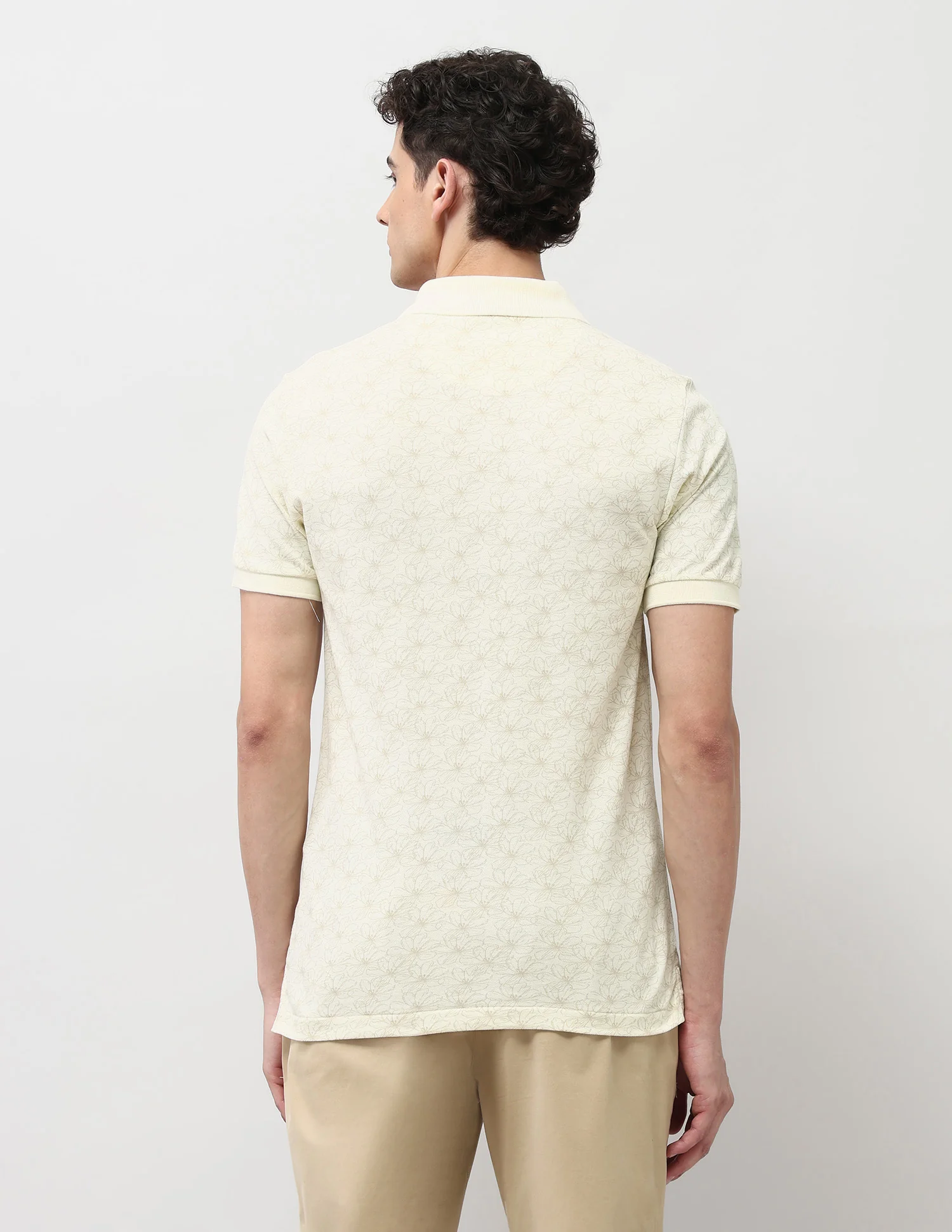 Pure Cotton Floral Printed Polo Shirt - Image 5
