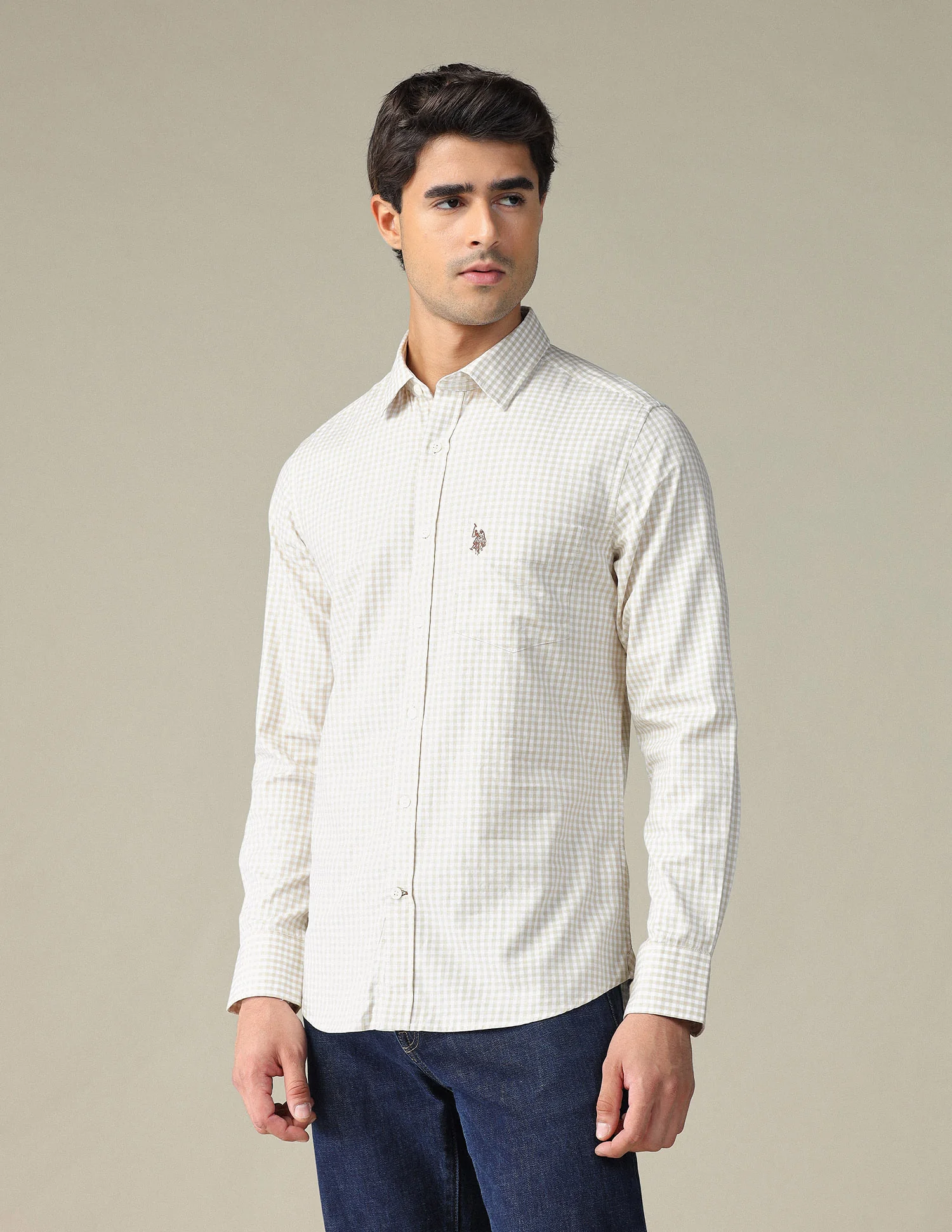 Pure Cotton Gingham Checked Shirt - Image 4