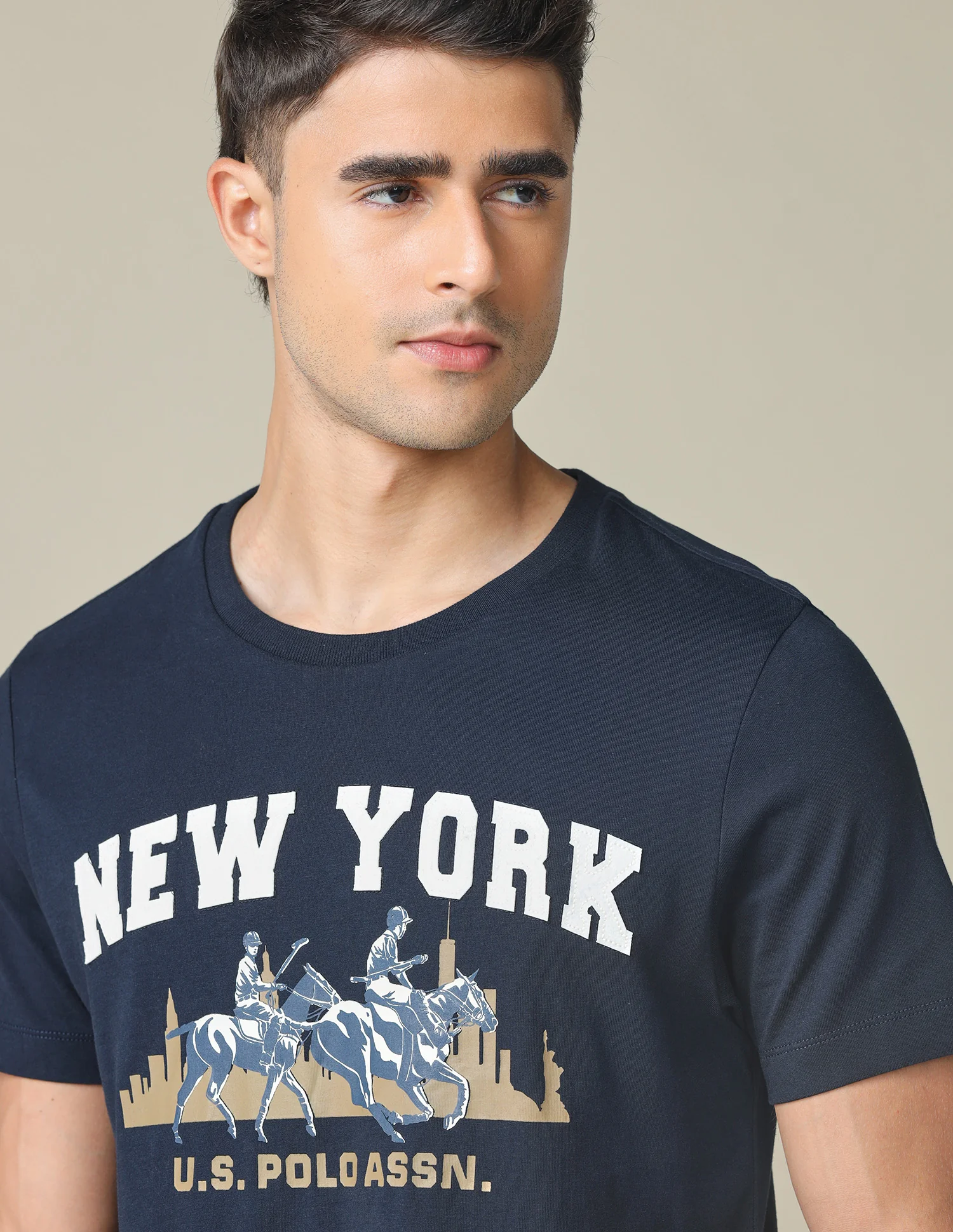 Pure Cotton Graphic Printed T- Shirt - Image 7