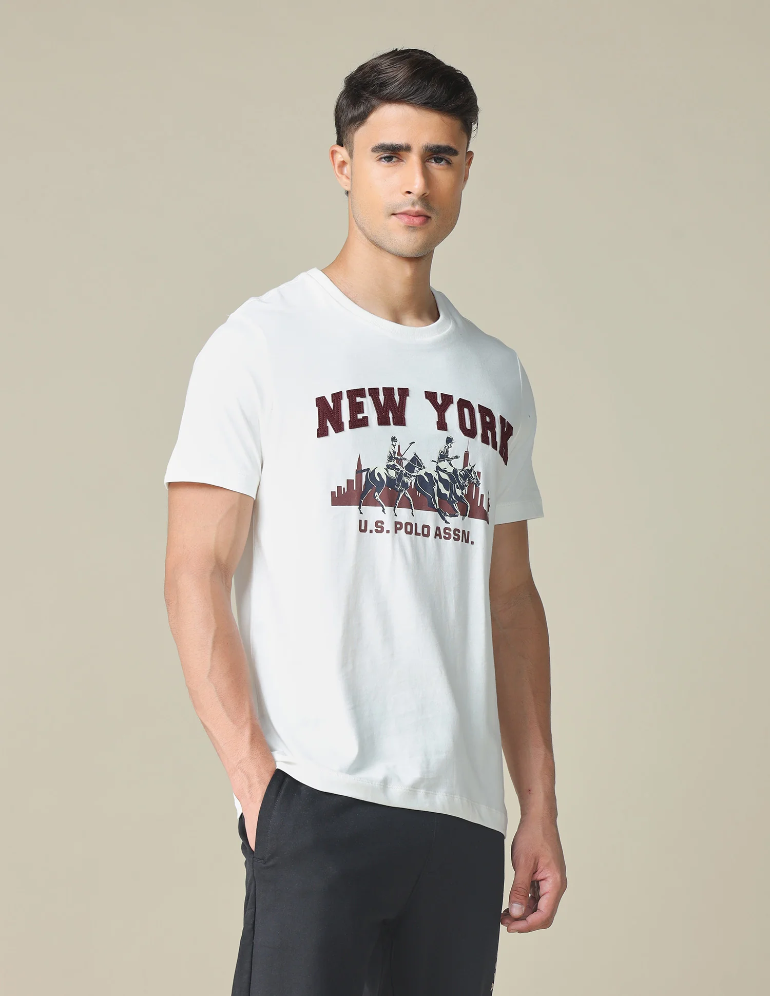 Pure Cotton Graphic Printed T- Shirt - Image 4