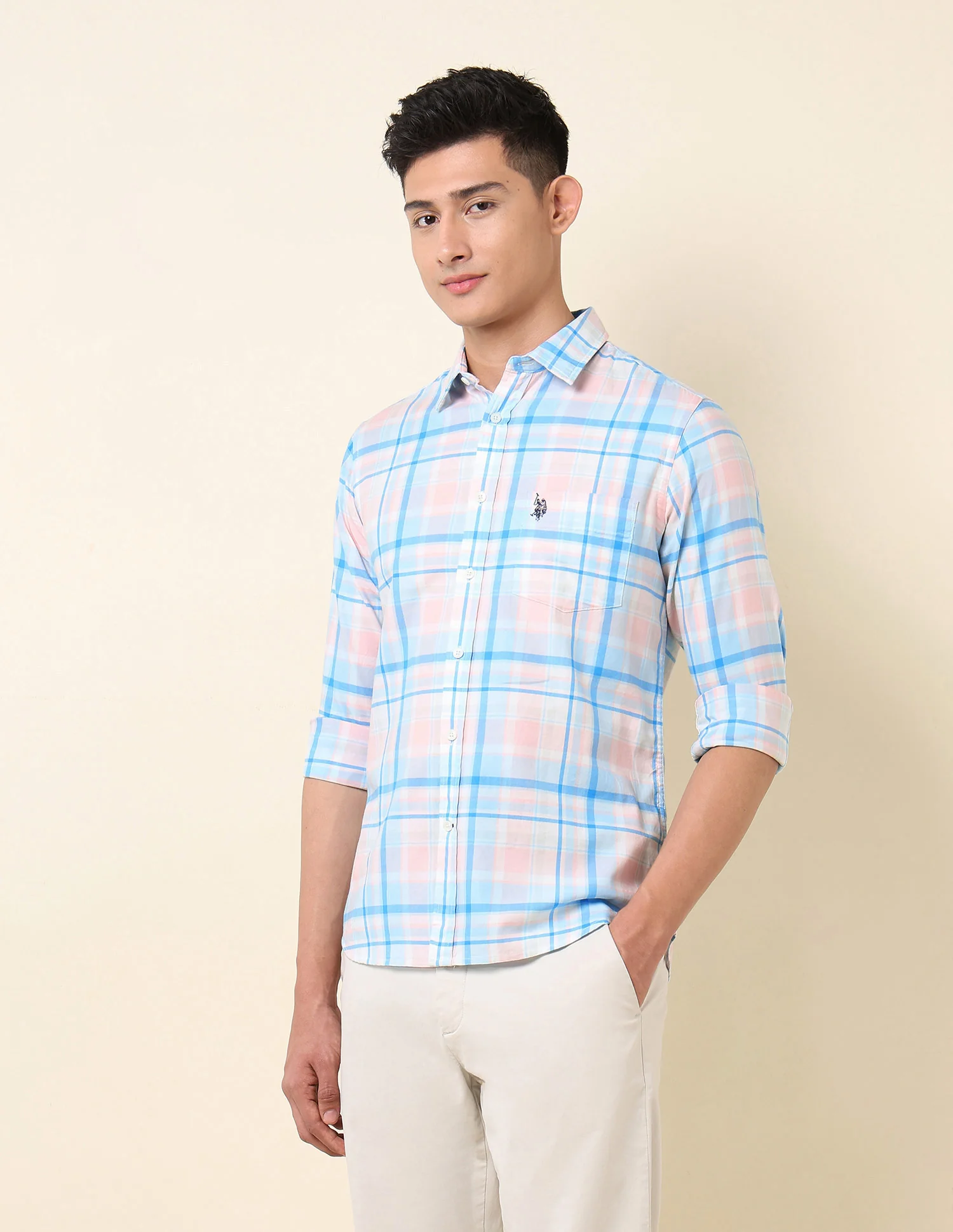 Pure Cotton Grid Tattersall Checked Shirt - Image 4