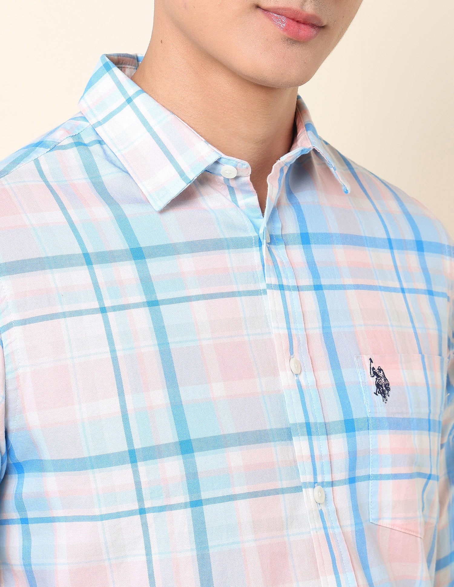 Pure Cotton Grid Tattersall Checked Shirt - Image 7