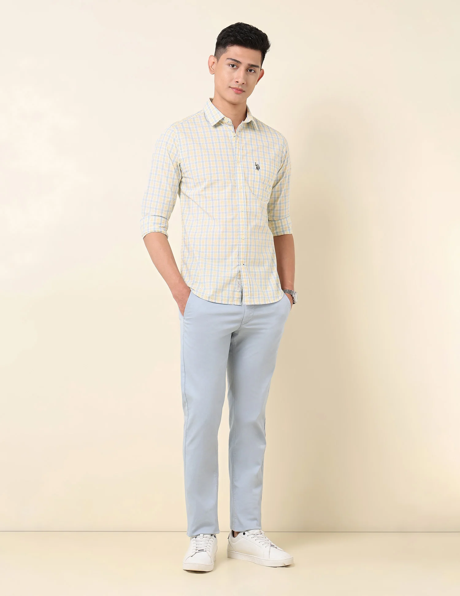Pure Cotton Grid Tattersall Checked Shirt - Image 3