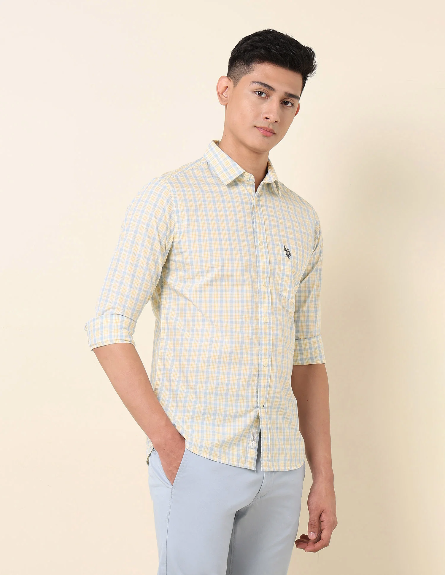 Pure Cotton Grid Tattersall Checked Shirt - Image 4