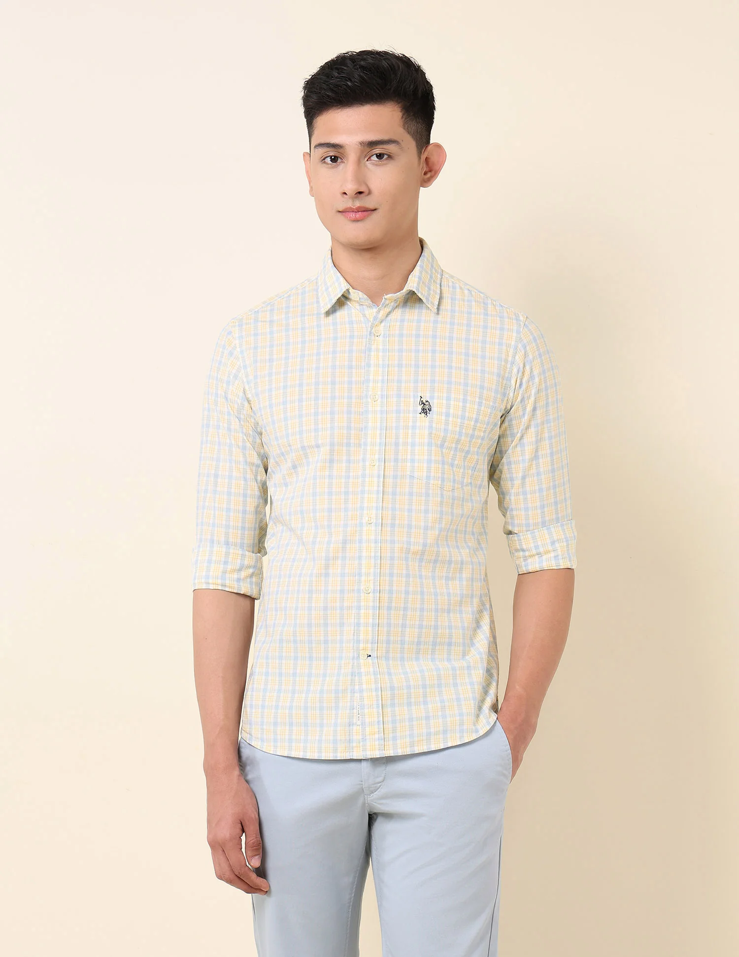 Pure Cotton Grid Tattersall Checked Shirt - Image 6