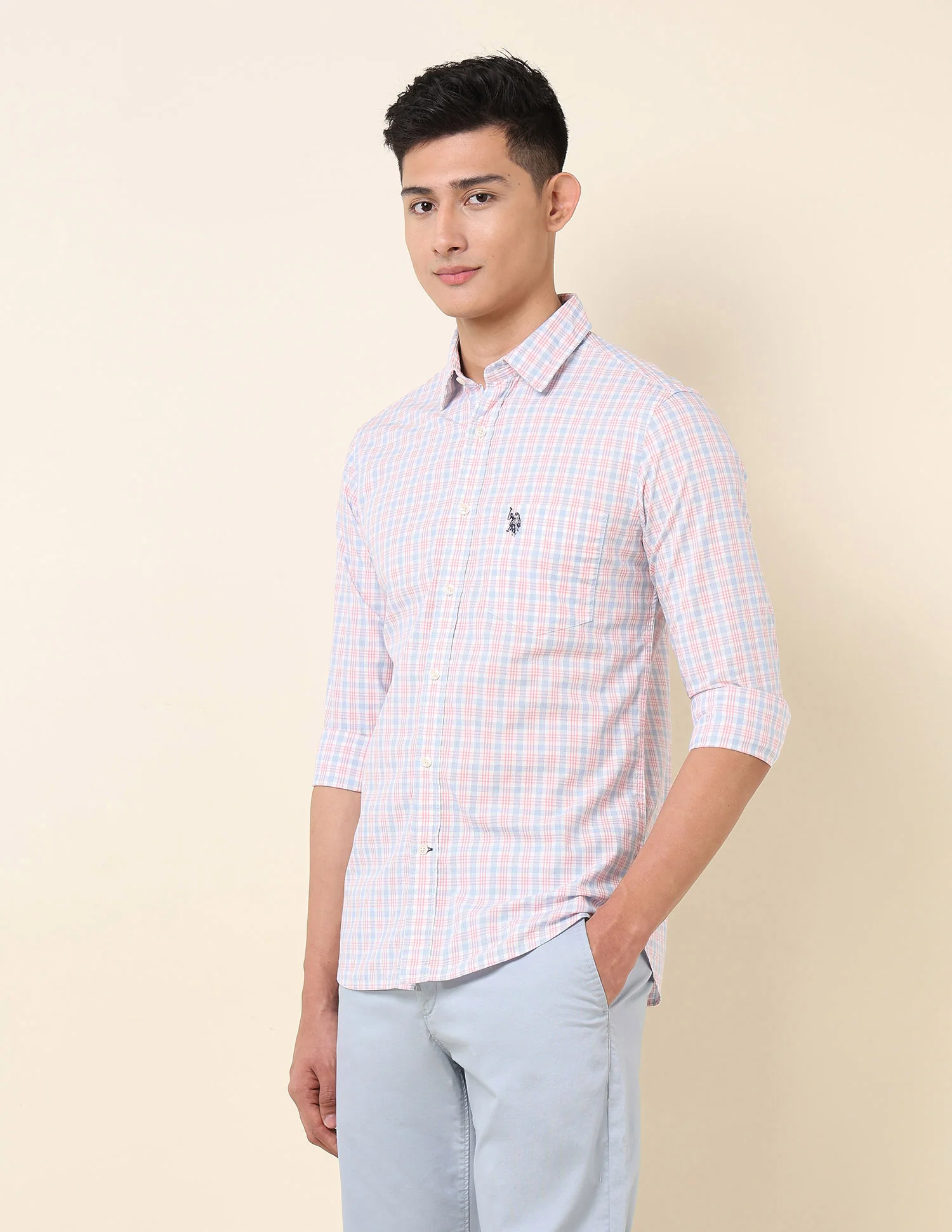 Pure Cotton Grid Tattersall Checked Shirt - Image 4