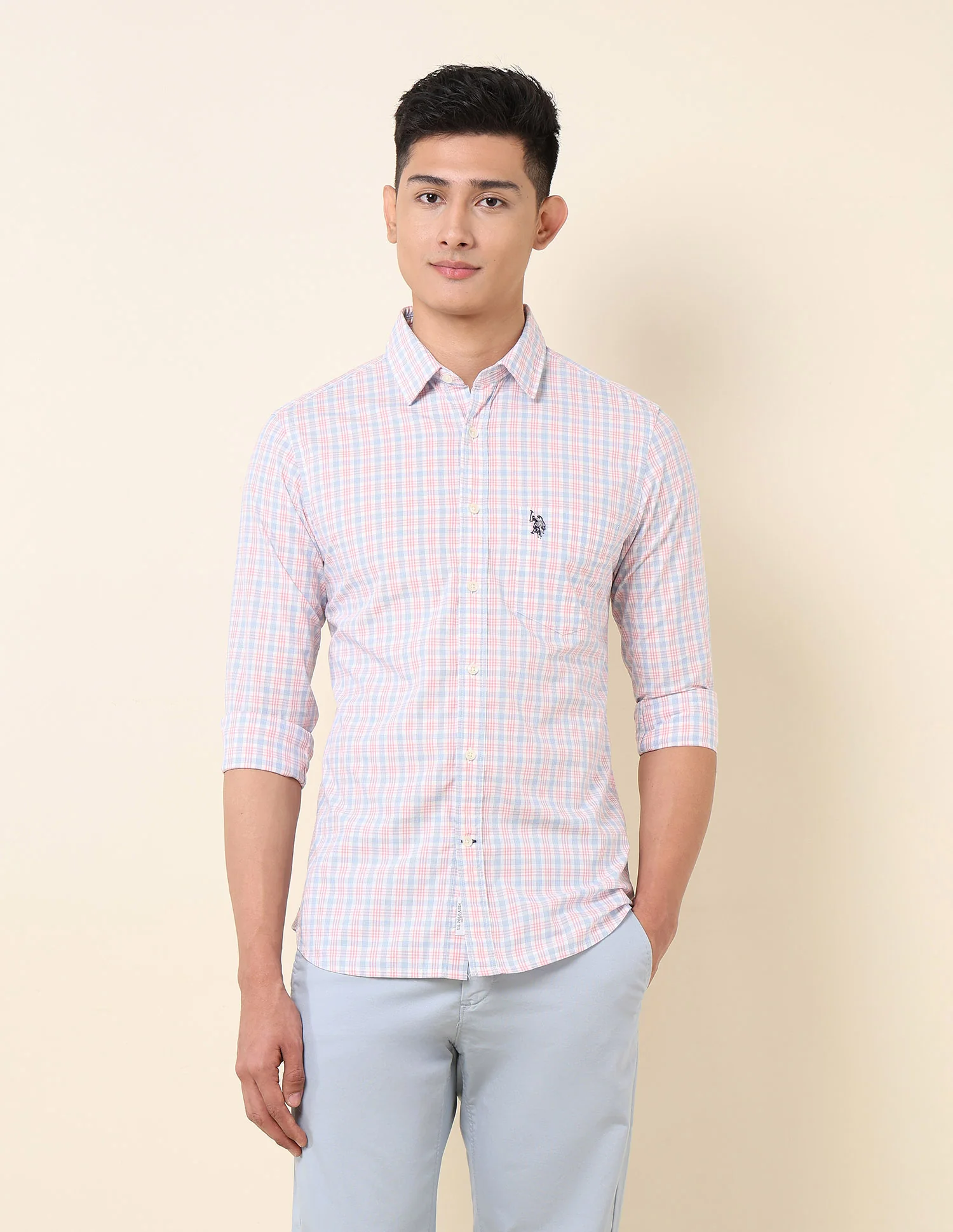 Pure Cotton Grid Tattersall Checked Shirt - Image 6