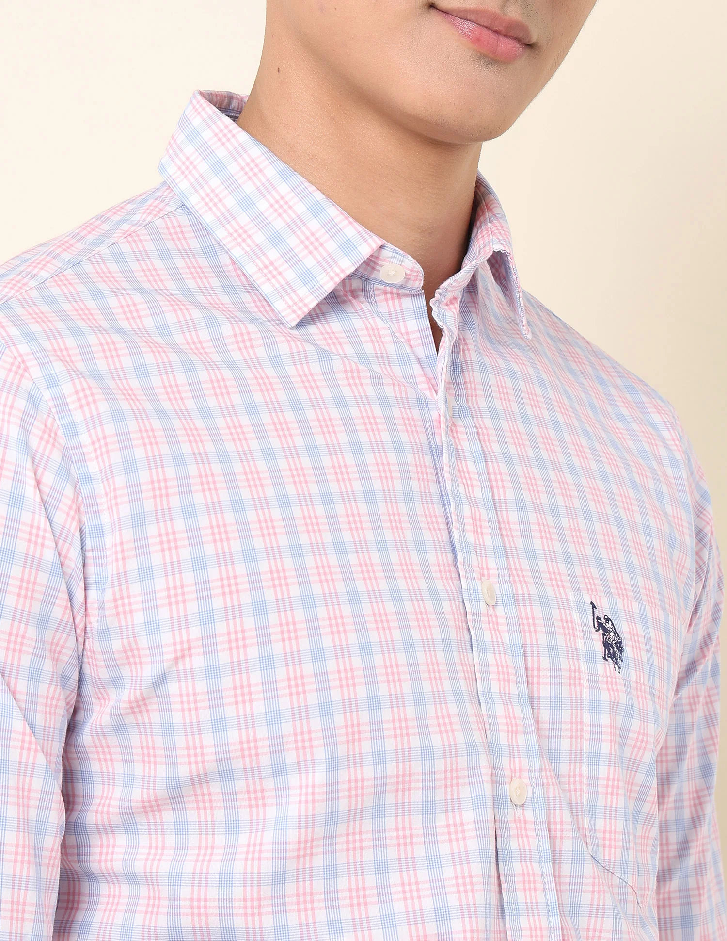 Pure Cotton Grid Tattersall Checked Shirt - Image 7