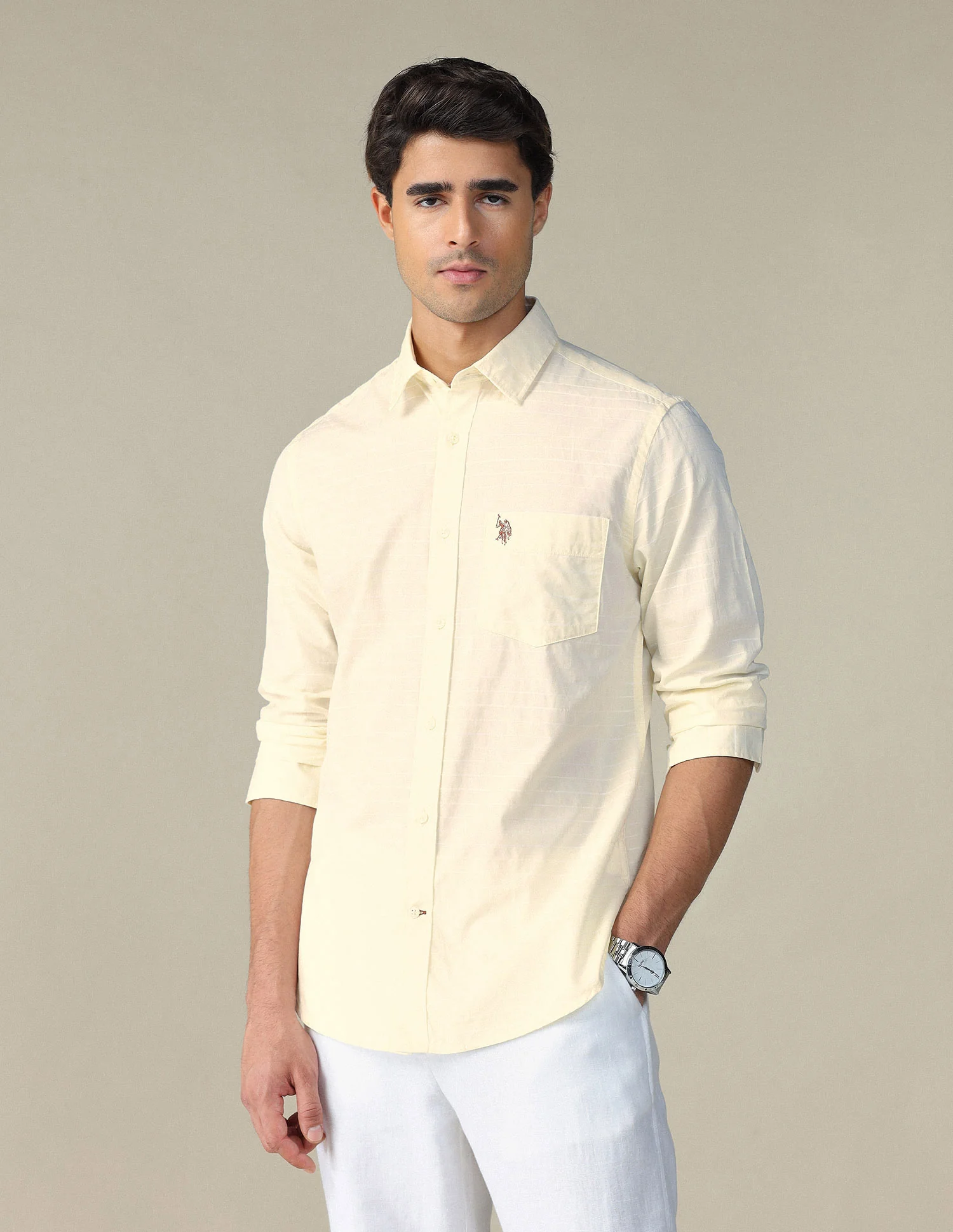 Pure Cotton Horizontal Striped Shirt - Image 4