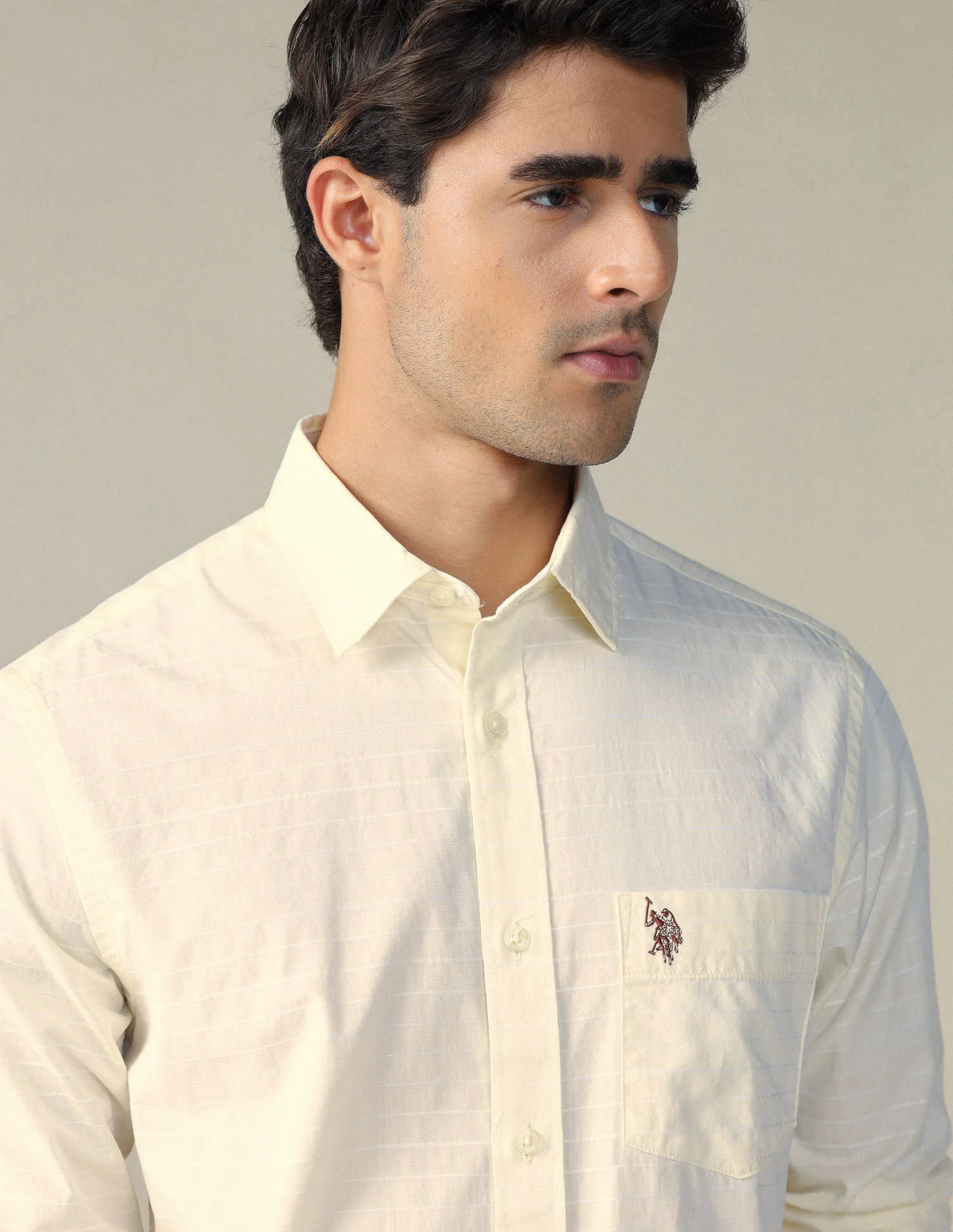 Pure Cotton Horizontal Striped Shirt - Image 7