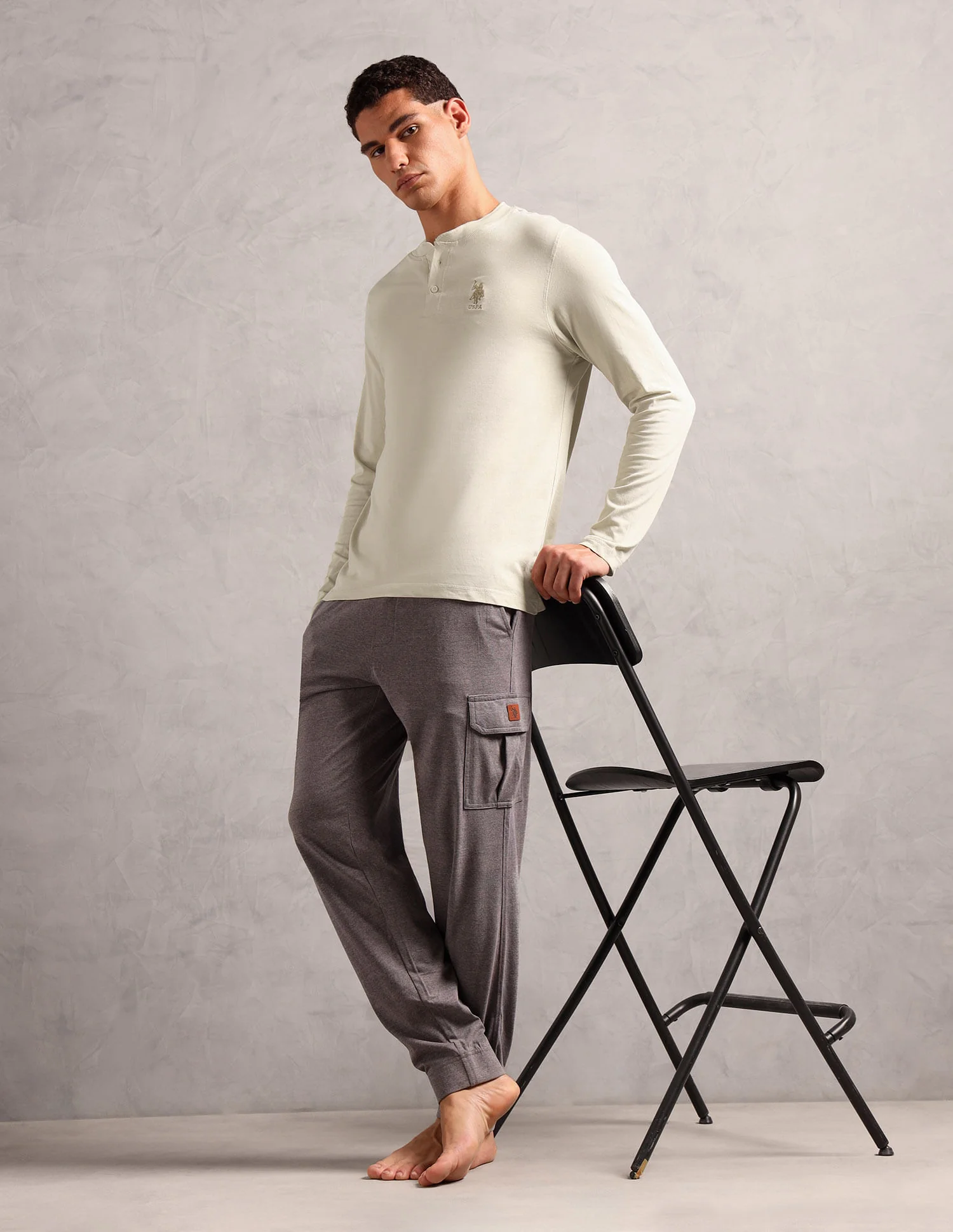 Pure Cotton I694 Lounge Henley T-Shirt - Pack Of 1 - Image 3