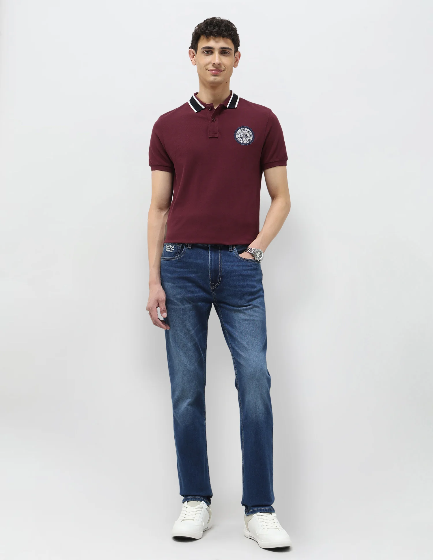 Pure Cotton Muscle Fit Polo Shirt - Image 3