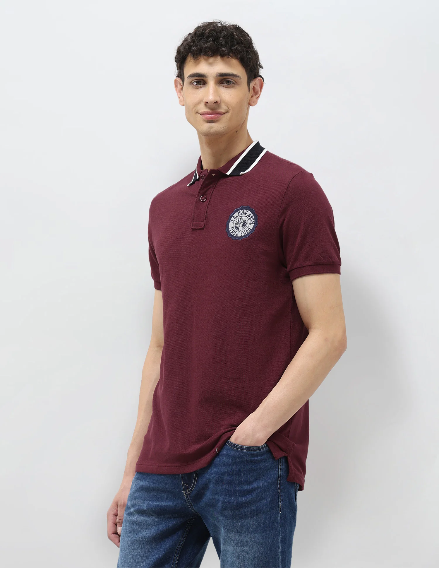 Pure Cotton Muscle Fit Polo Shirt - Image 4