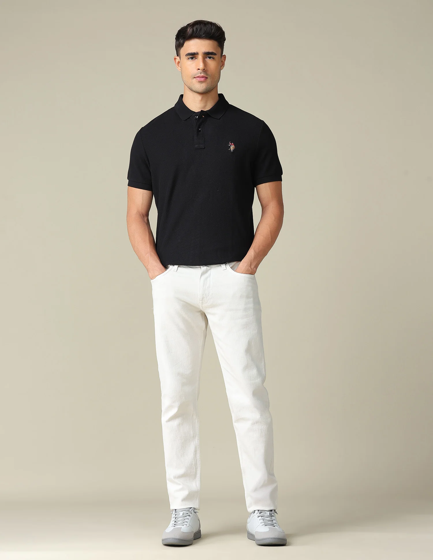 Pure Cotton Muscle Fit Polo Shirt - Image 3