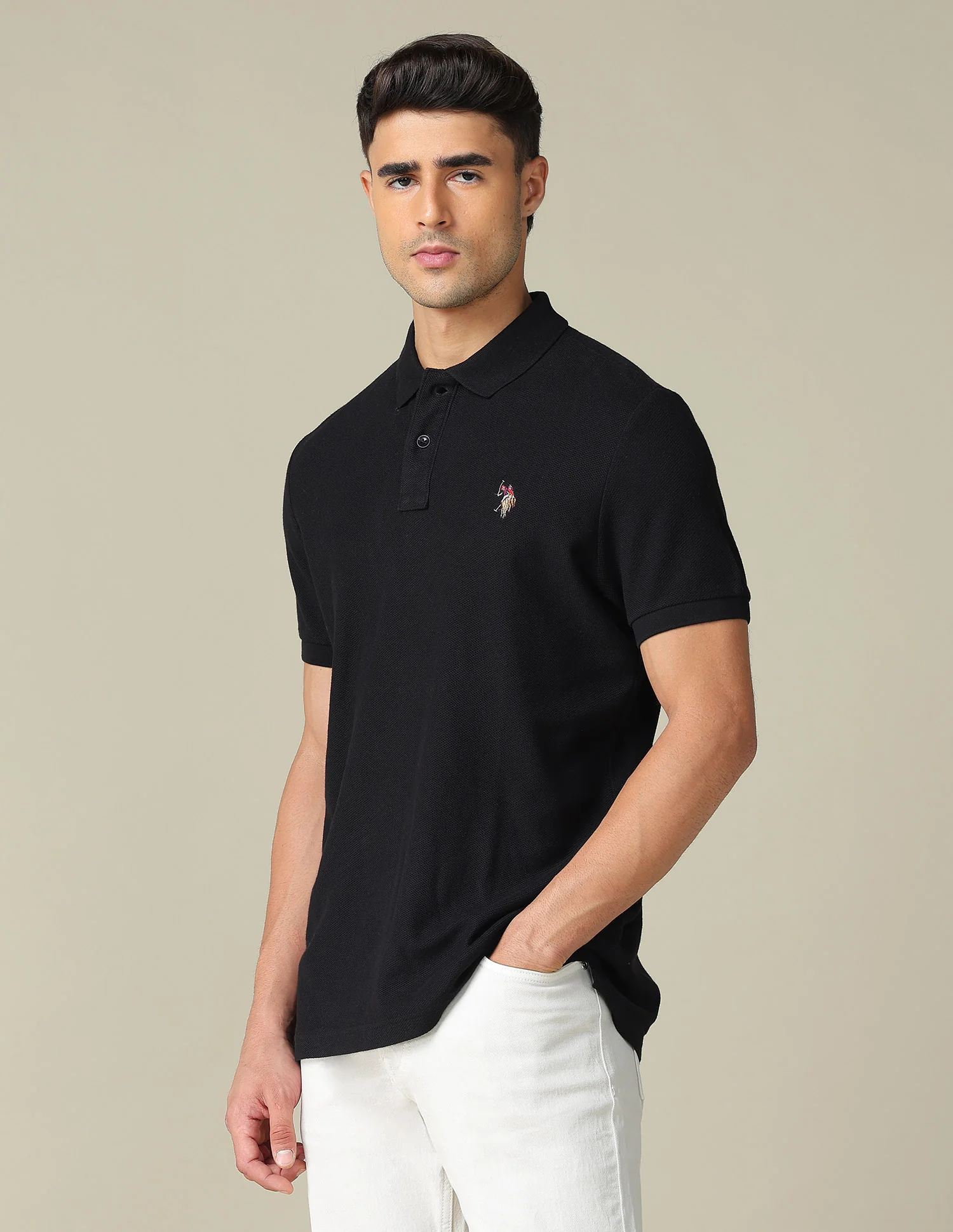 Pure Cotton Muscle Fit Polo Shirt - Image 4