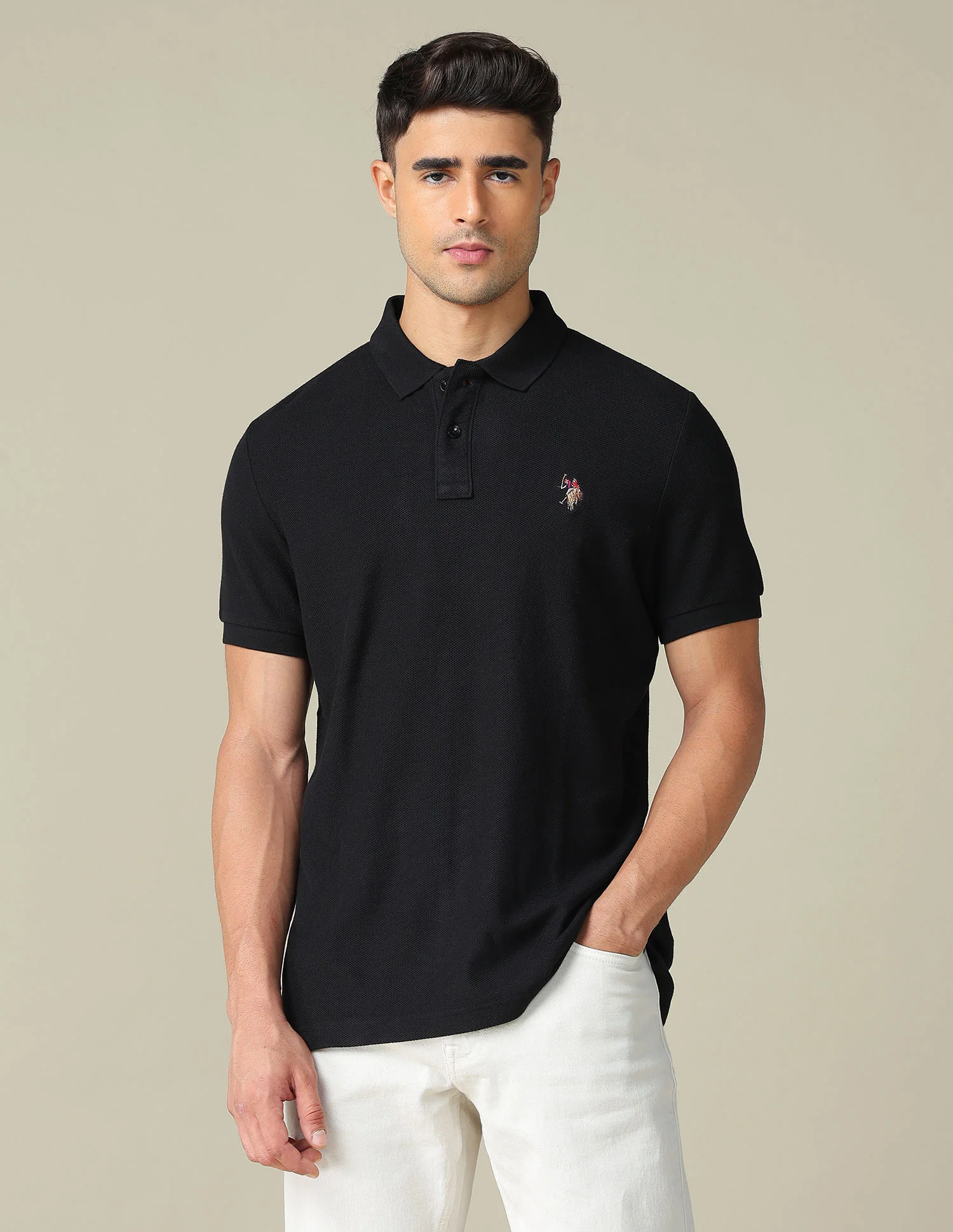 Pure Cotton Muscle Fit Polo Shirt - Image 6