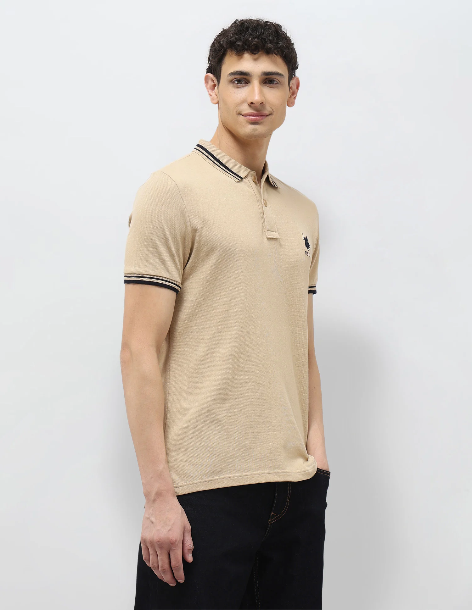Pure Cotton Muscle Fit Polo Shirt - Image 4