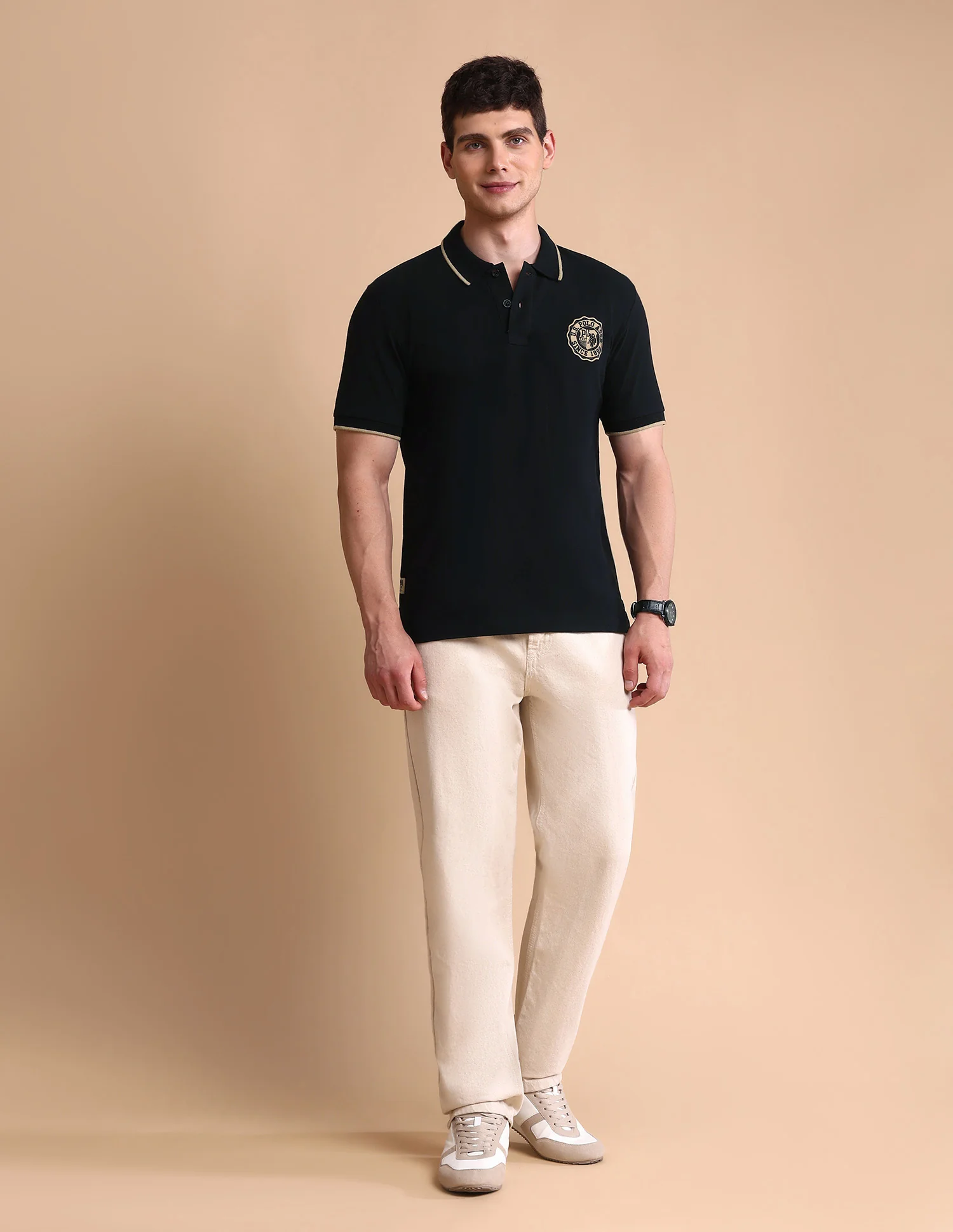 Pure Cotton Muscle Fit Polo Shirt - Image 3