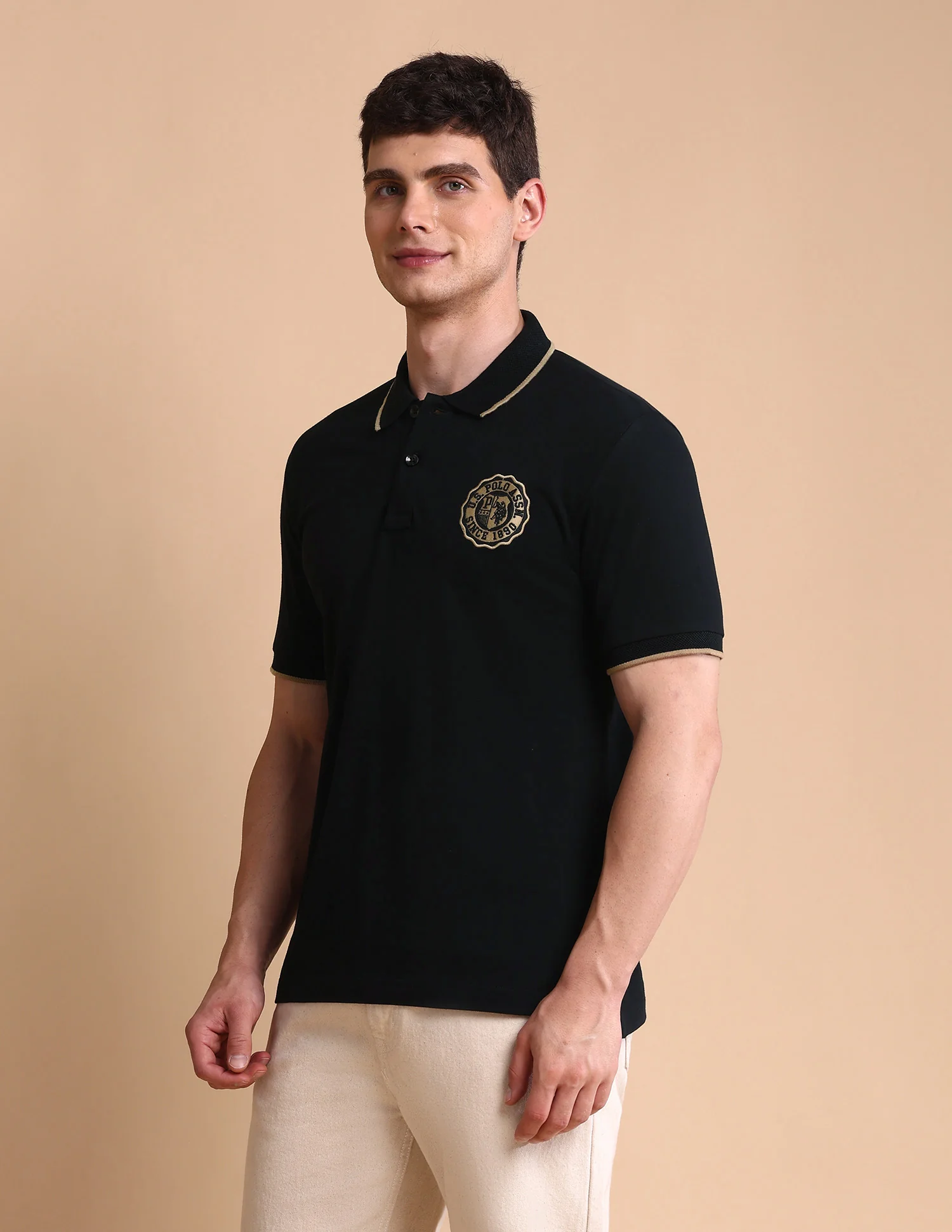 Pure Cotton Muscle Fit Polo Shirt - Image 4