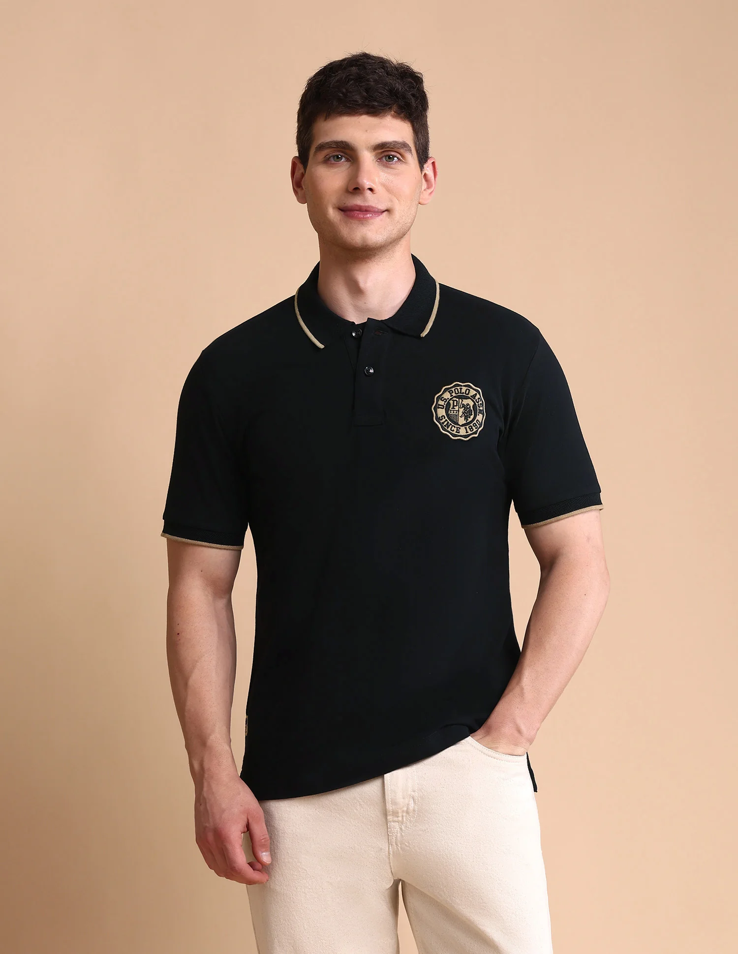 Pure Cotton Muscle Fit Polo Shirt - Image 6