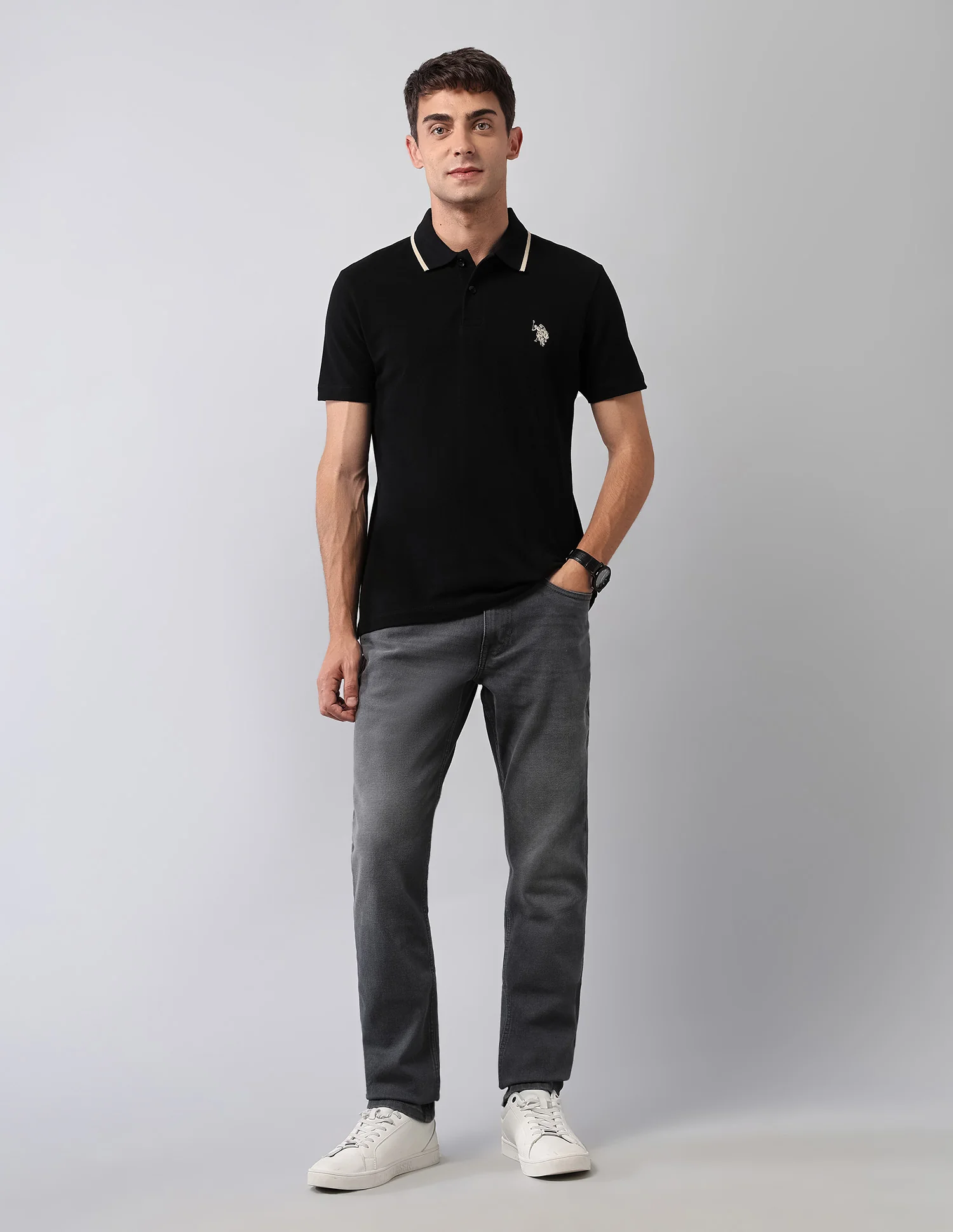 Pure Cotton Muscle Fit Polo Shirt - Image 3