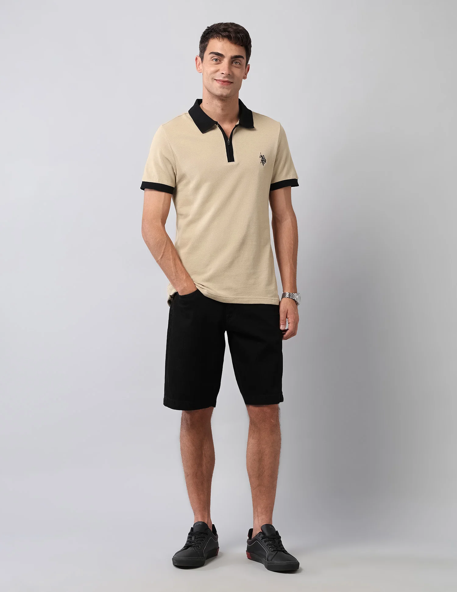 Pure Cotton Muscle Fit Polo Shirt - Image 3