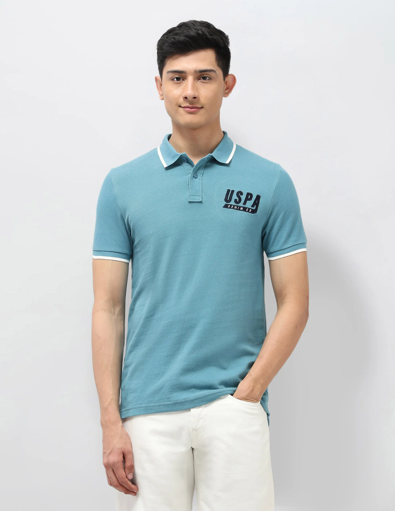 Pure Cotton Muscle Fit Polo Shirt - Image 6