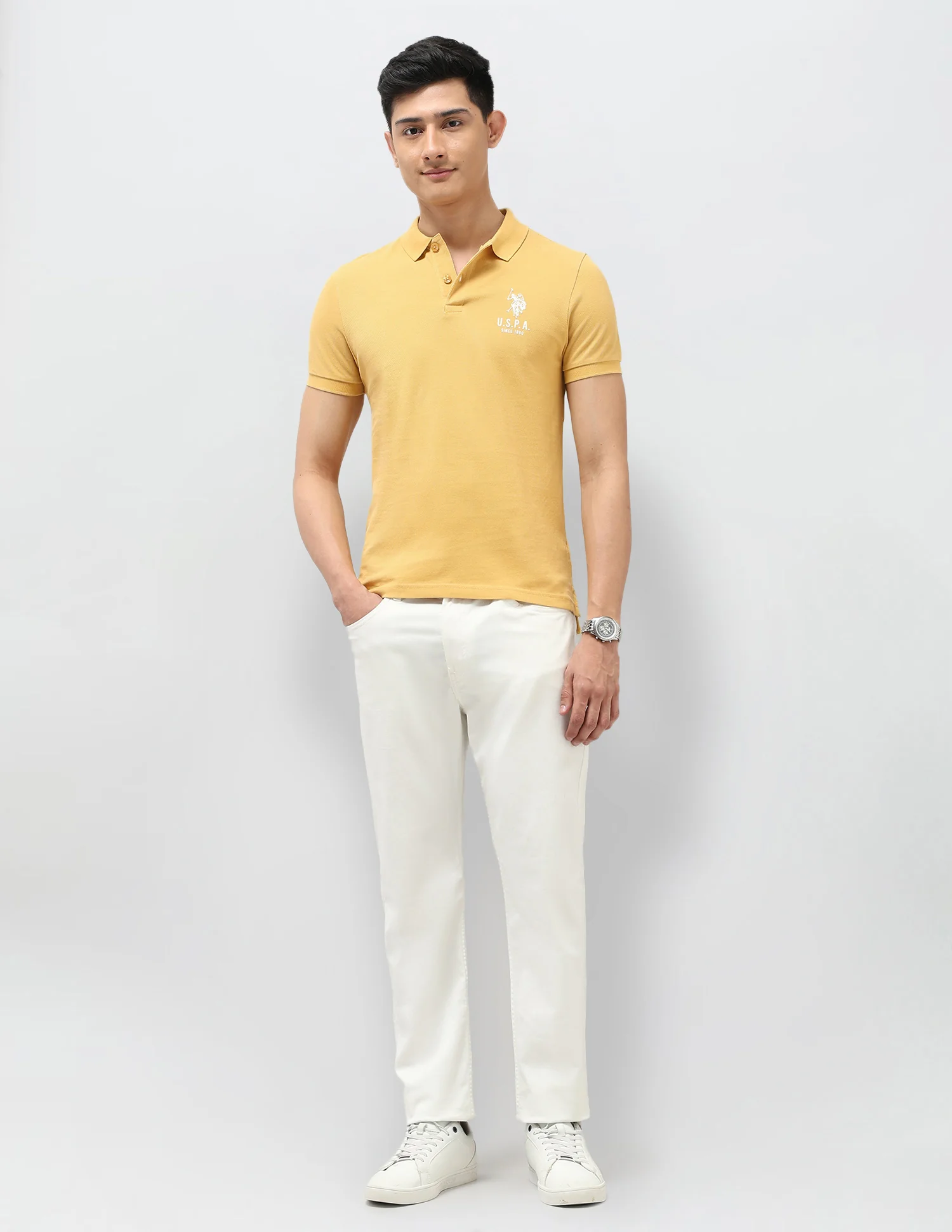 Pure Cotton Muscle Fit Polo Shirt - Image 3