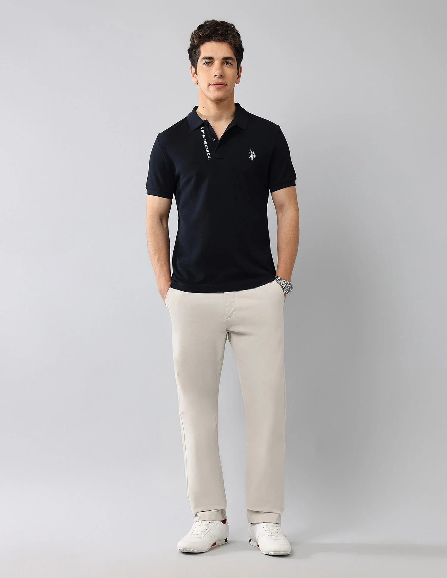 Pure Cotton Muscle Fit Polo Shirt - Image 3