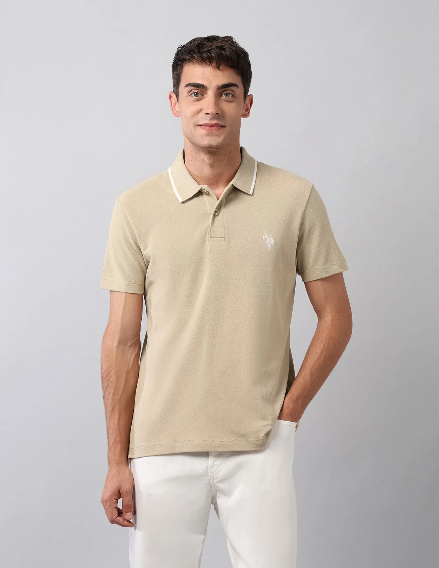 Pure Cotton Muscle Fit Polo Shirt - Image 6