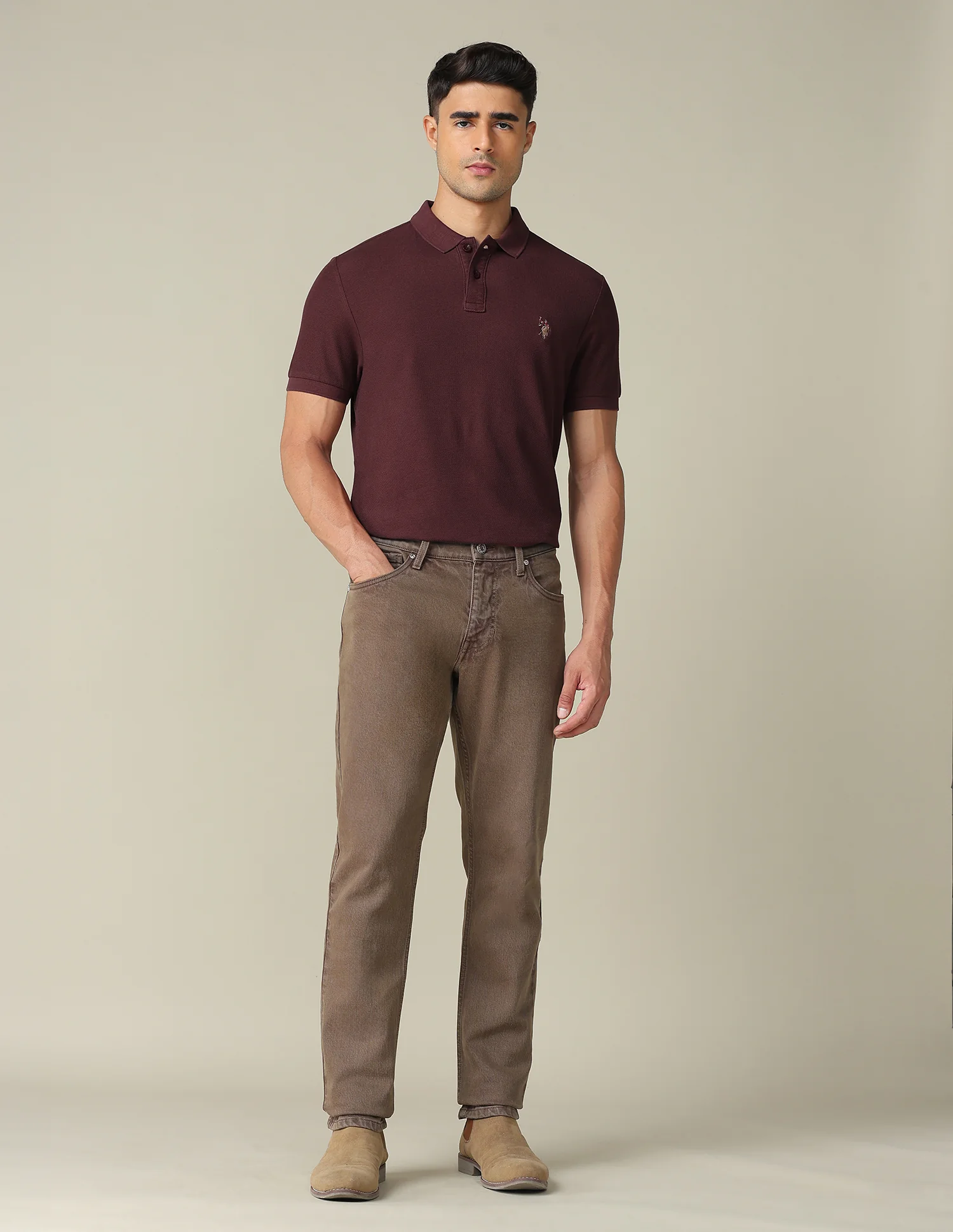 Pure Cotton Muscle Fit Polo Shirt - Image 3