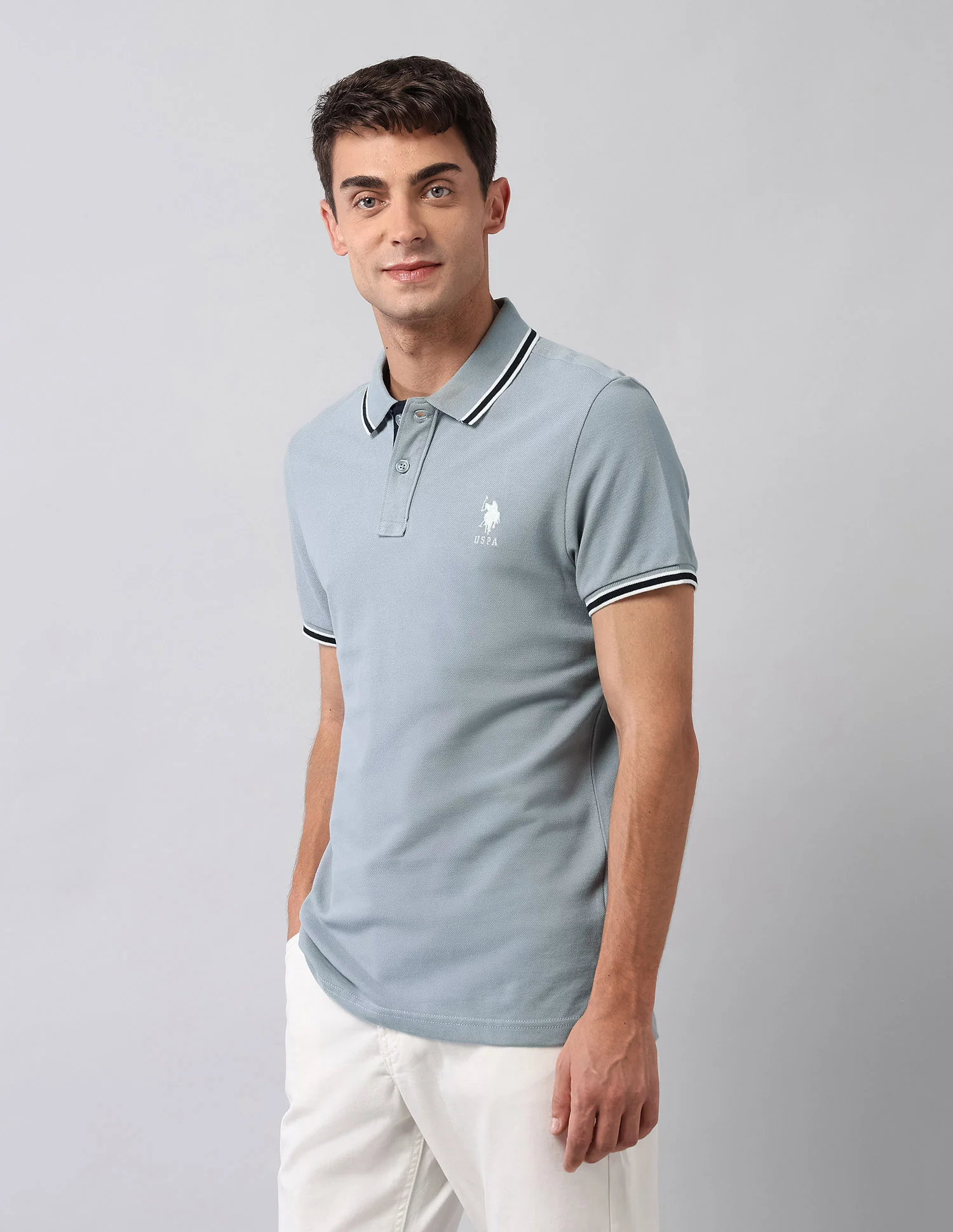 Pure Cotton Muscle Fit Polo Shirt - Image 4