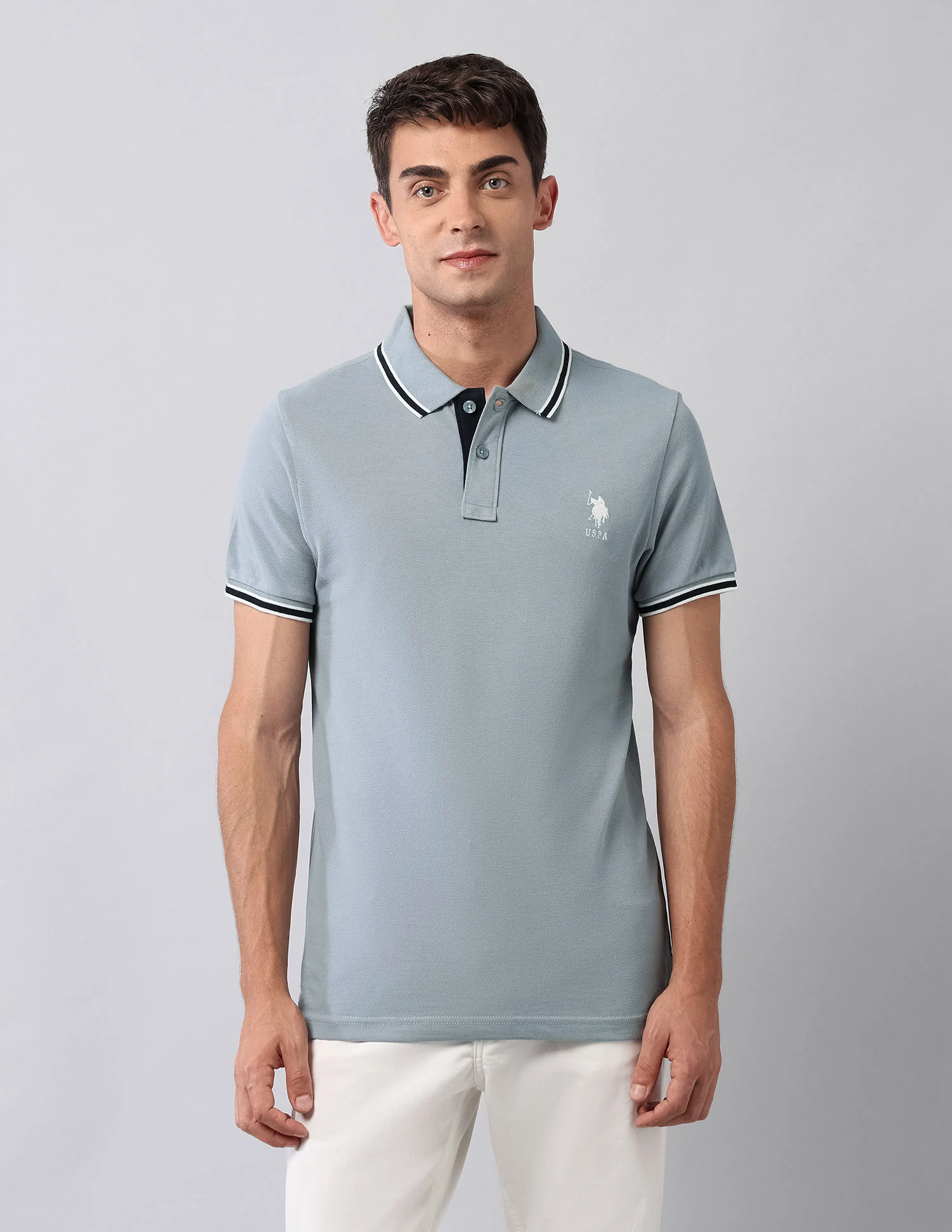 Pure Cotton Muscle Fit Polo Shirt - Image 6