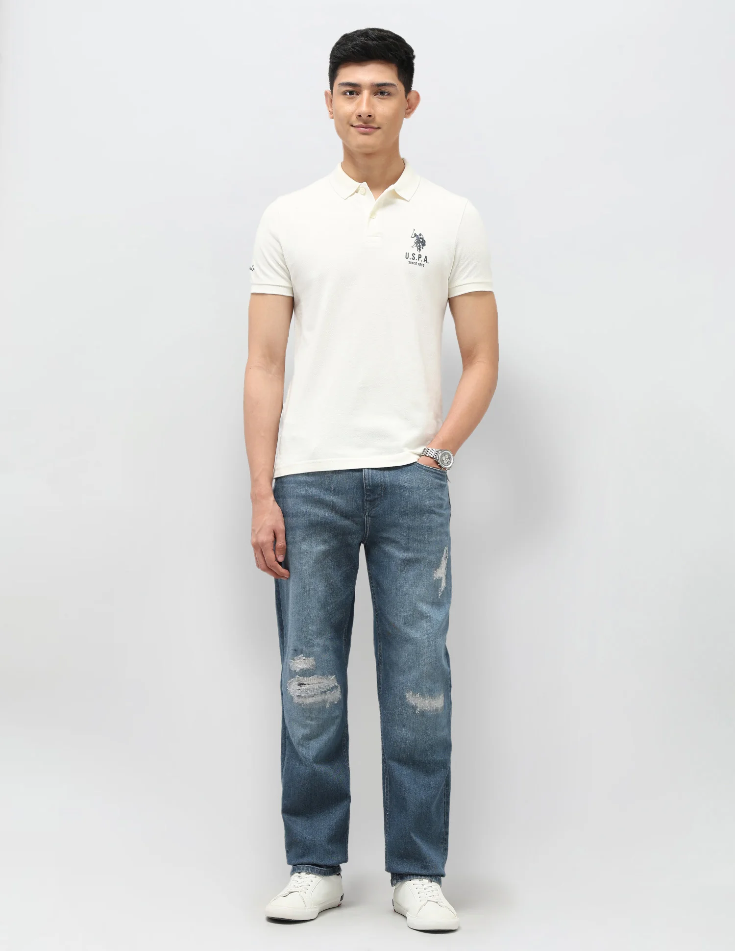 Pure Cotton Muscle Fit Polo Shirt - Image 3