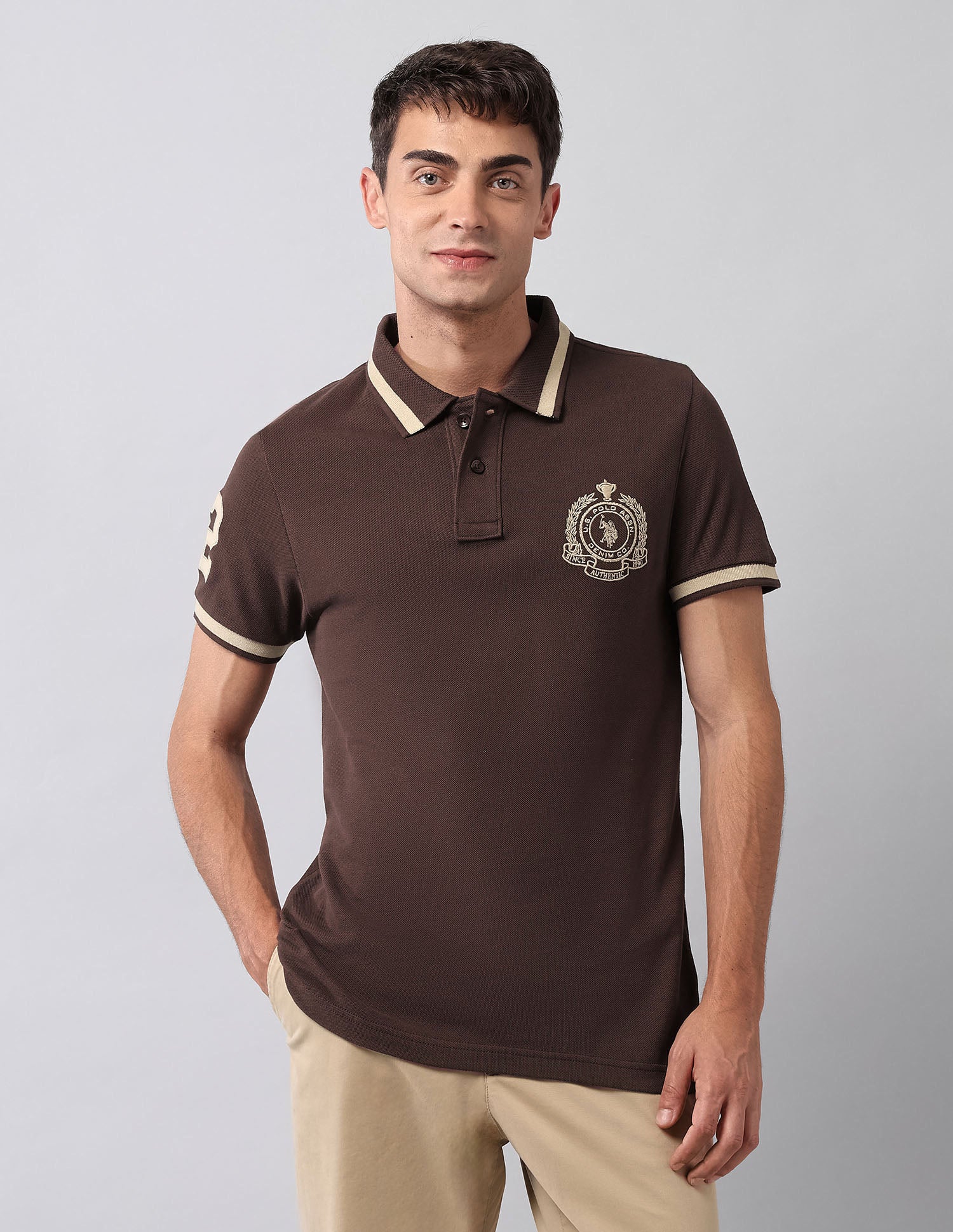 Pure Cotton Muscle Fit Polo Shirt - Image 6