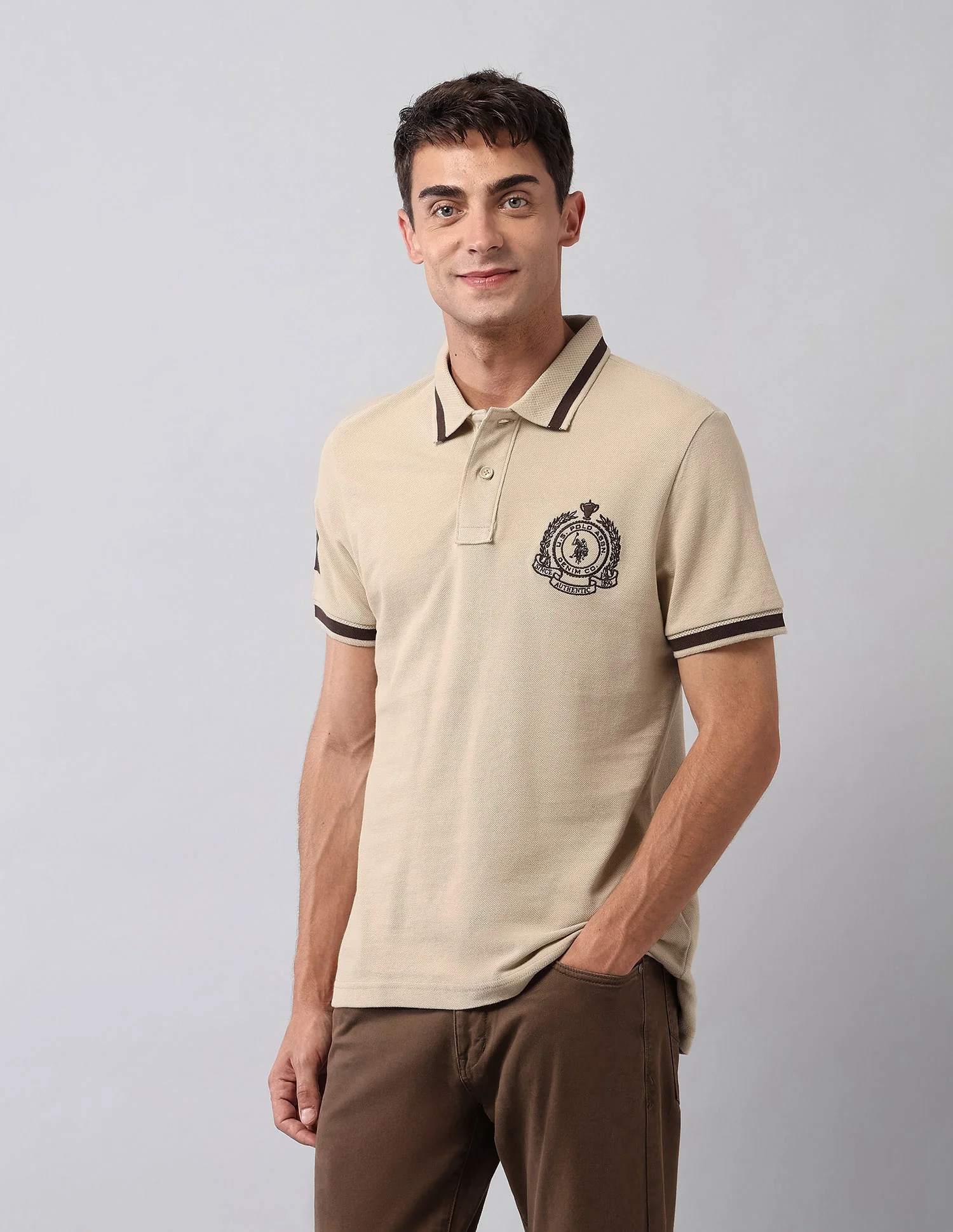 Pure Cotton Muscle Fit Polo Shirt - Image 4