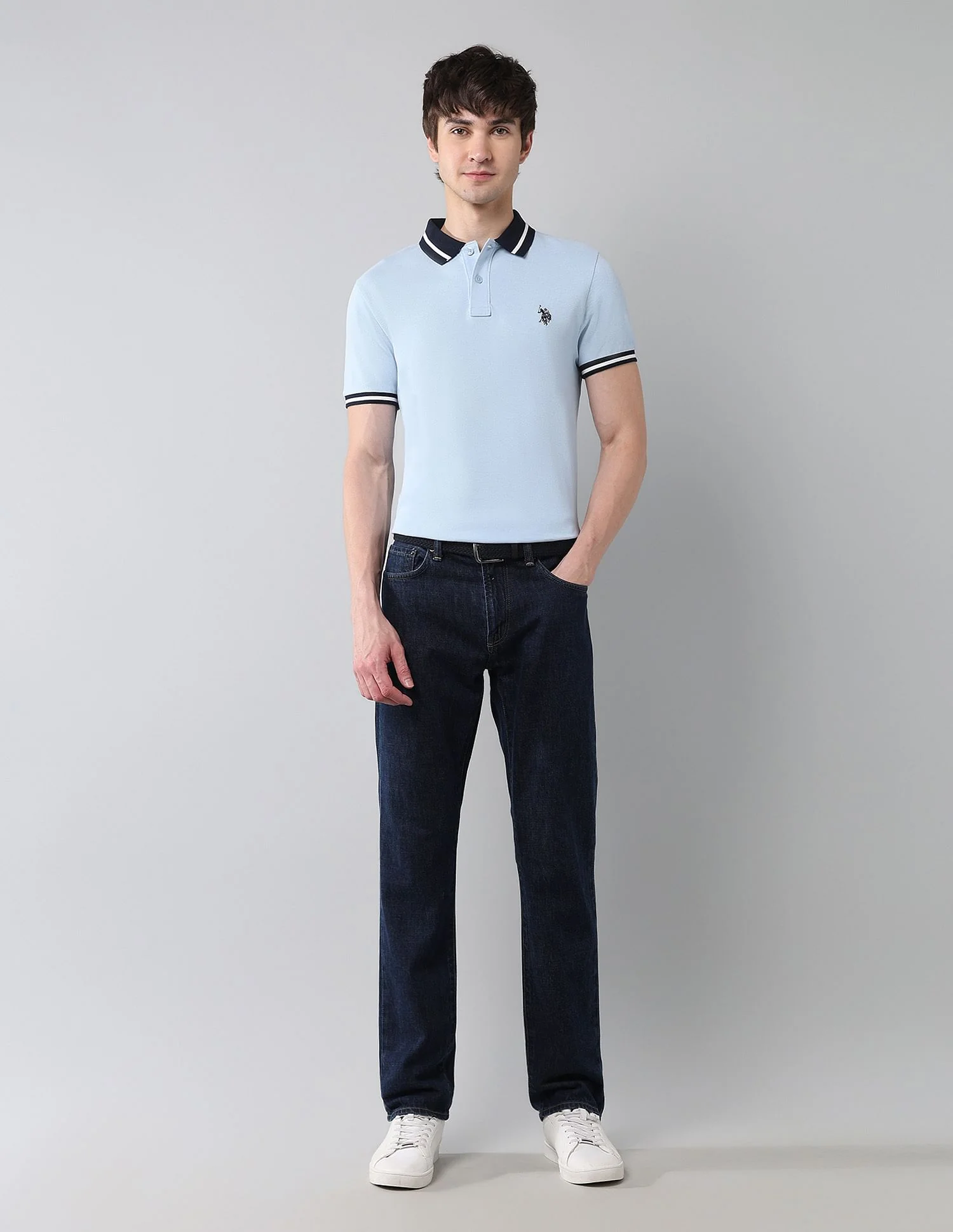 Pure Cotton Muscle Fit Polo Shirt - Image 3