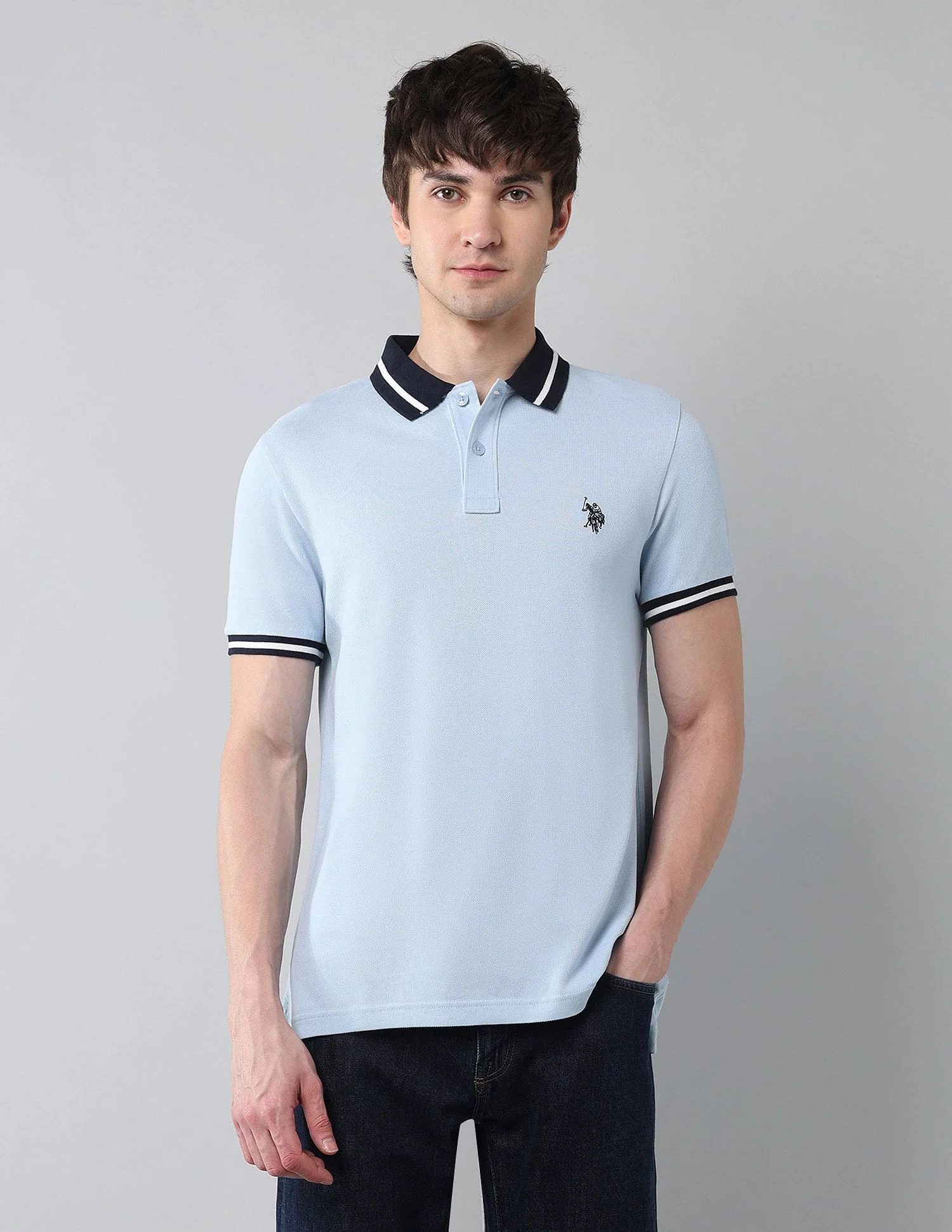 Pure Cotton Muscle Fit Polo Shirt - Image 6