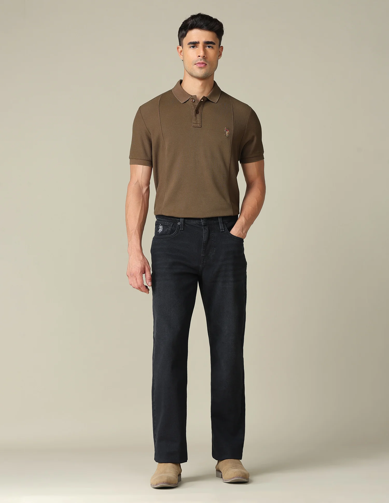 Pure Cotton Muscle Fit Polo Shirt - Image 3